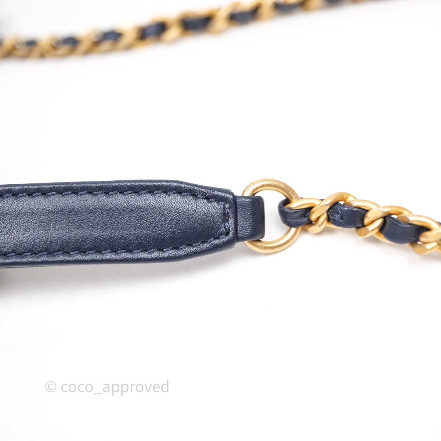 Chanel Quilted Small CC Filigree Vanity Case Navy Caviar Gold Hardware