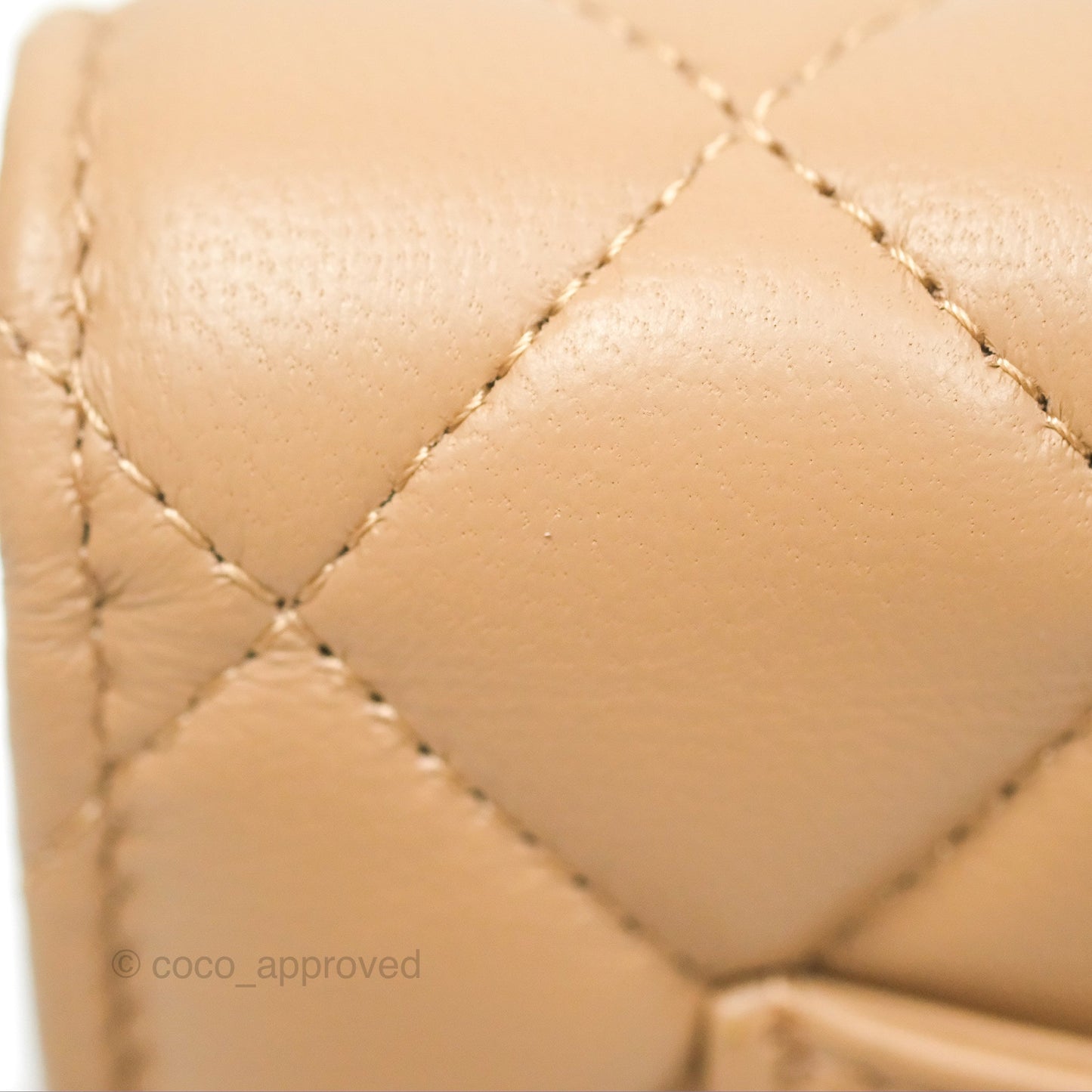 Chanel Quilted Pearl Crush Wallet on Chain WOC Beige Lambskin Aged Gold Hardware