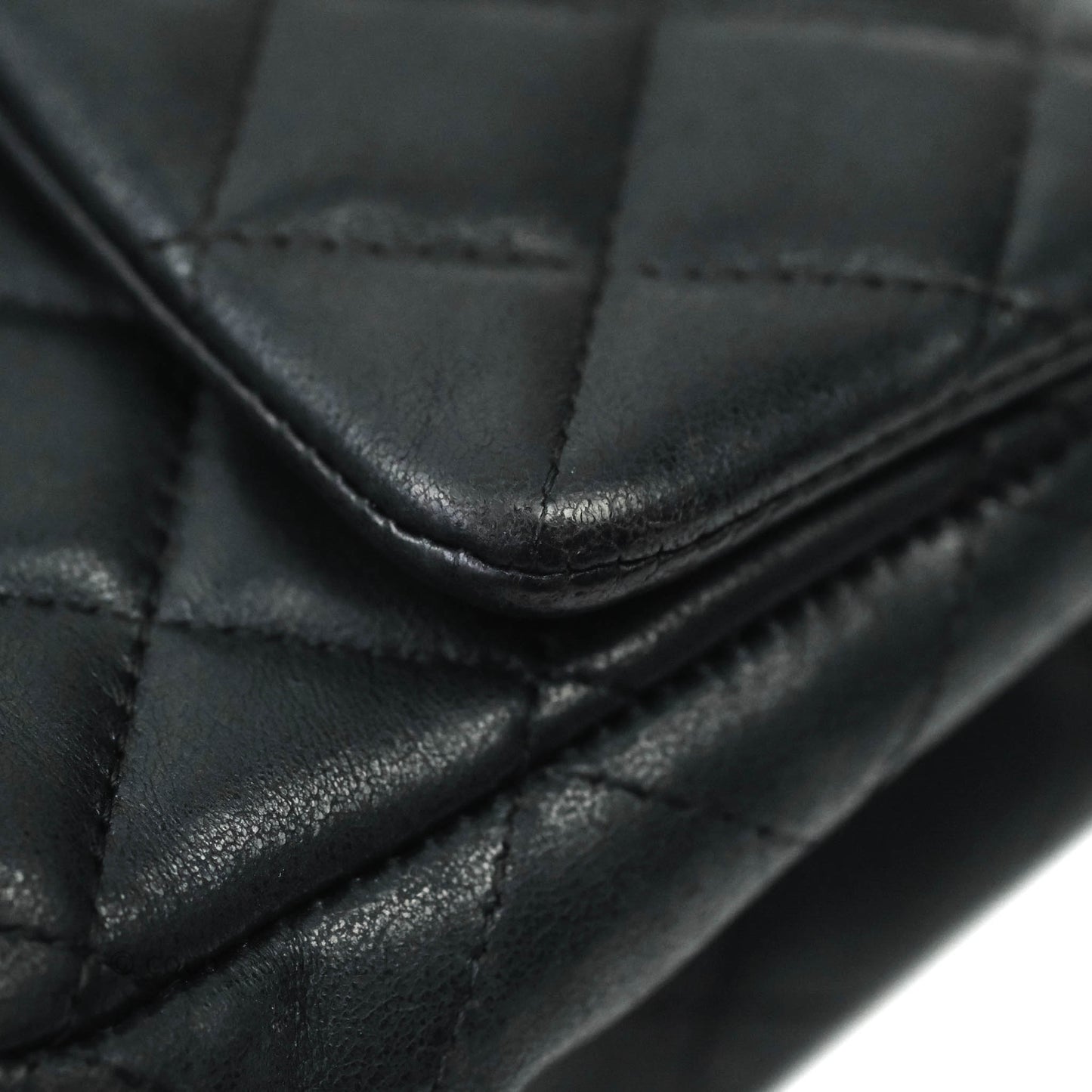 Chanel Classic Quilted Mini Rectangular Flap Black Lambskin Silver Hardware
