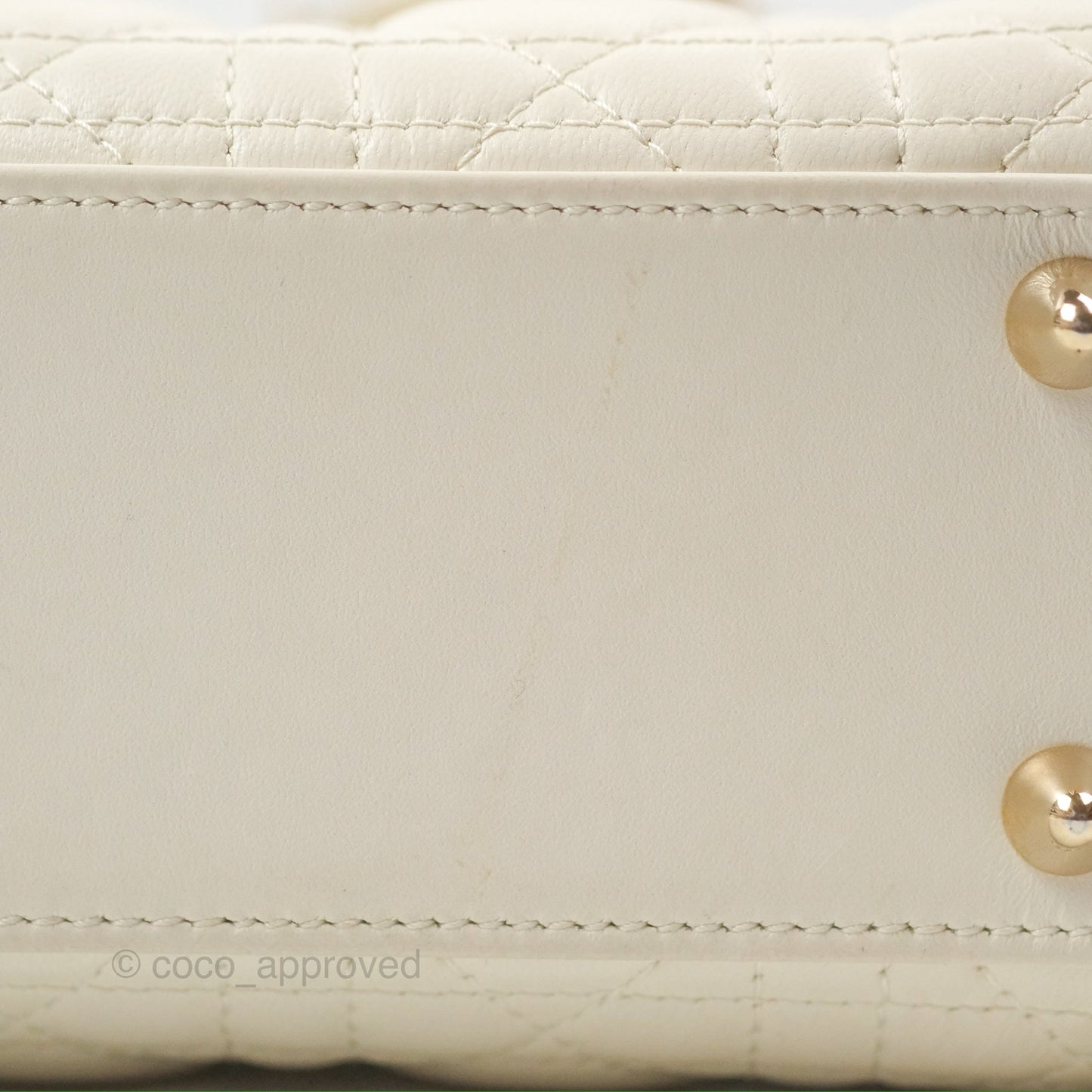 Christian Dior My ABCDior Lady Dior White Cannage Lambskin Gold Hardware