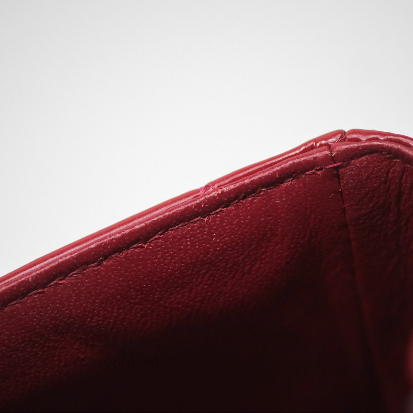 Chanel Quilted Mini Rectangular Flap Red Patent Silver Hardware