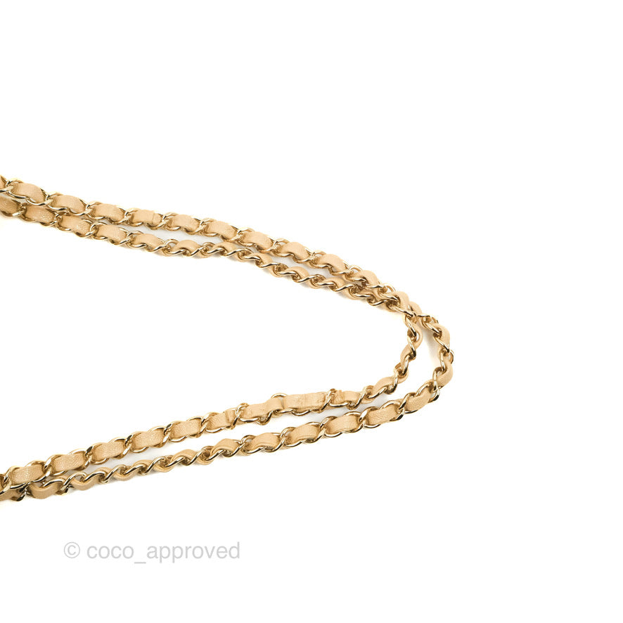 Chanel Classic Small S/M Flap Iridescent Beige Caviar Gold Hardware 19S