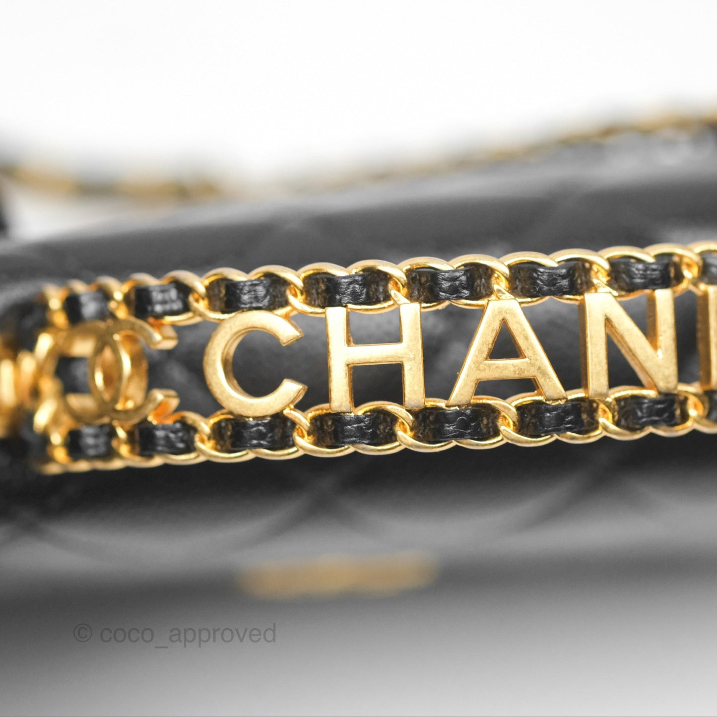 Chanel Top Handle Wallet On Chain WOC Black Caviar Gold Hardware 22S