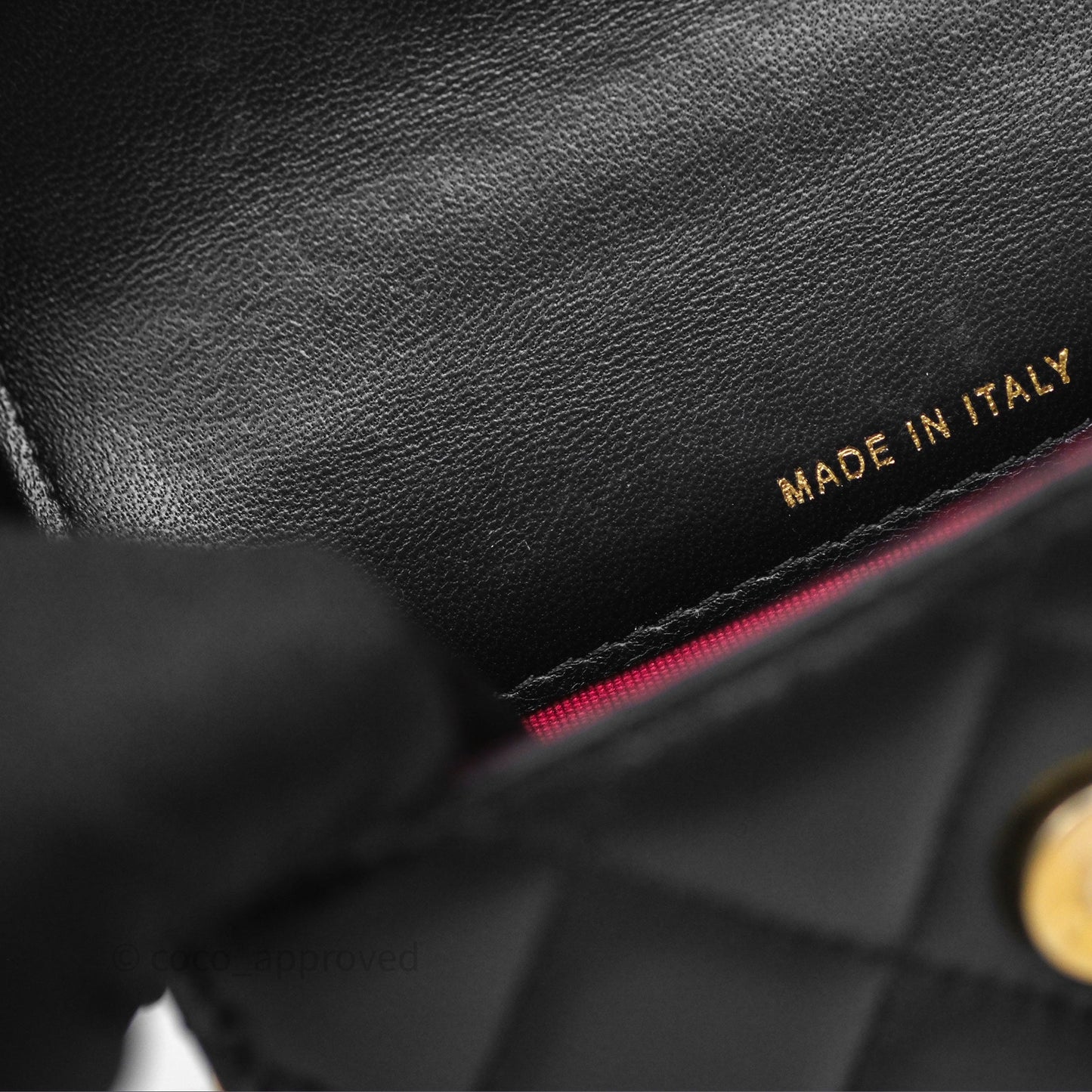 Chanel Mini Clutch With Chain Camellia Adjustable Black Lambskin Aged Gold Hardware