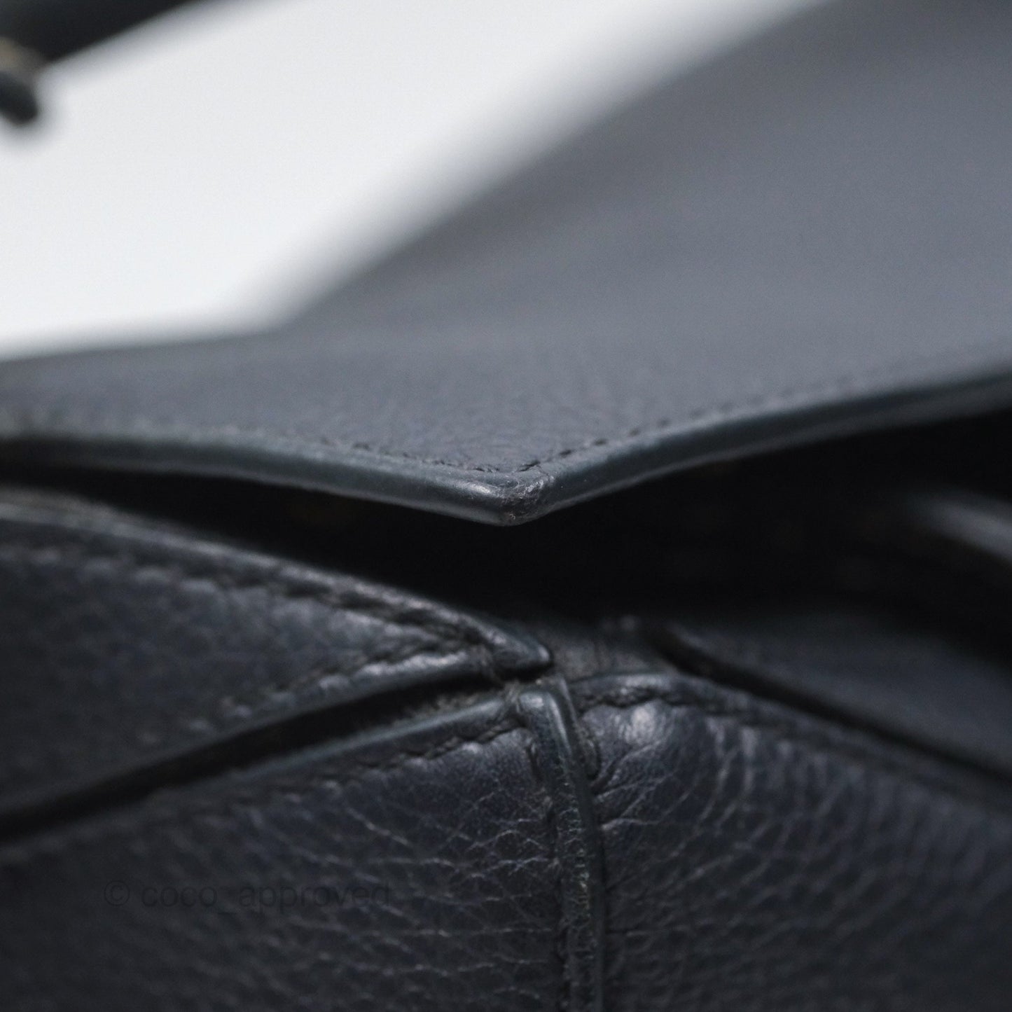 Loewe Medium Puzzle Bag Navy Calfskin Gold Hardware