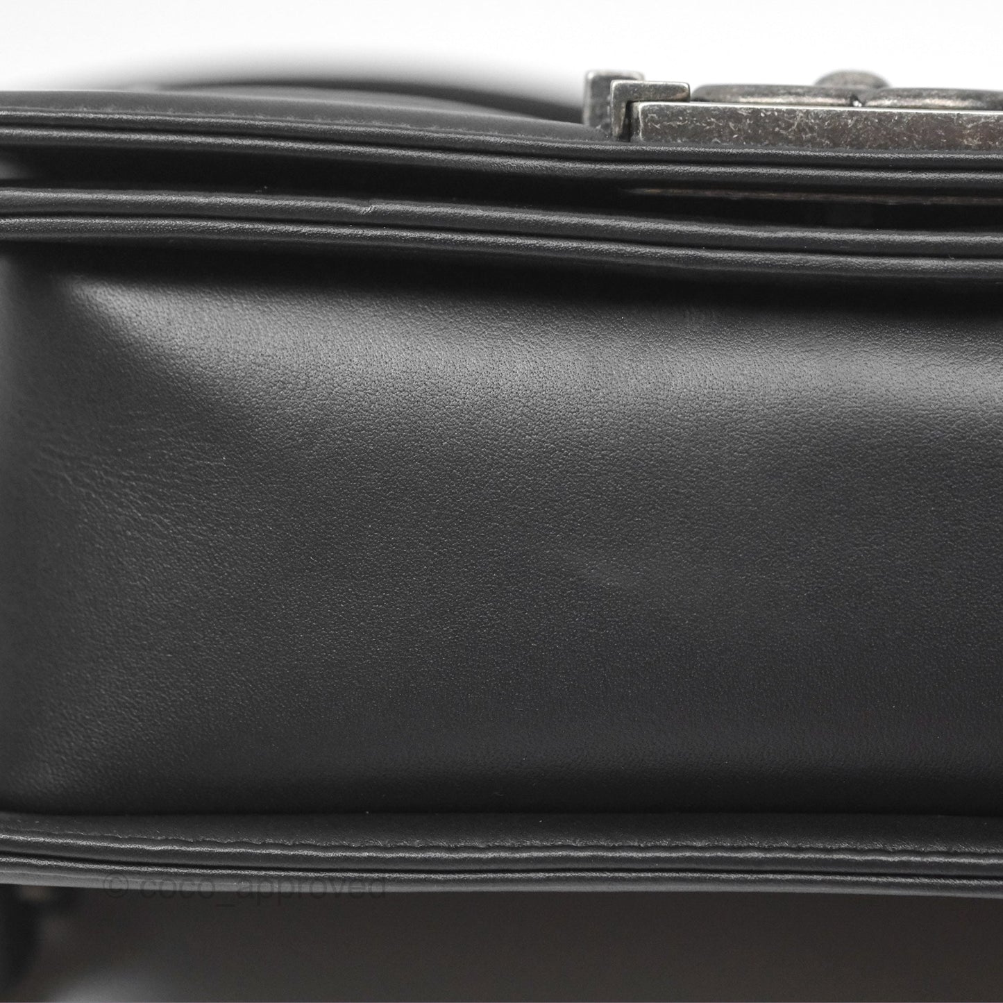 Chanel Small Boy Black Calfskin Ruthenium Hardware