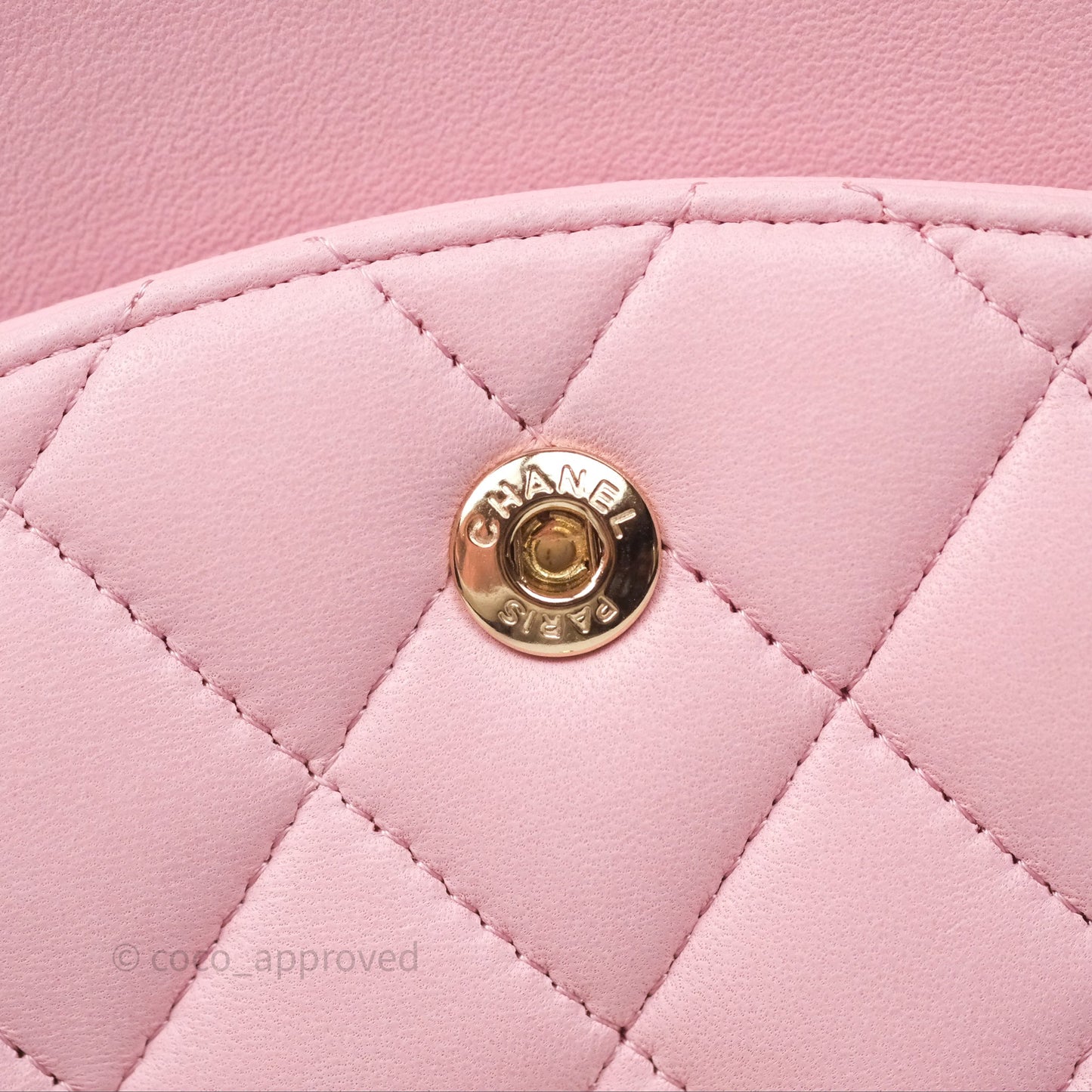 Chanel Classic M/L Medium Flap Quilted Pink Lambskin Gold Hardware