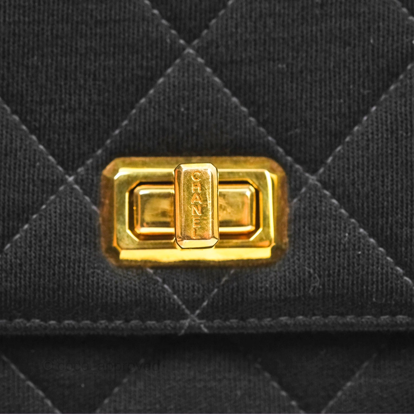 Chanel Vintage Small Quilted Jersey Mademoiselle Top Handle Flap Bag Black