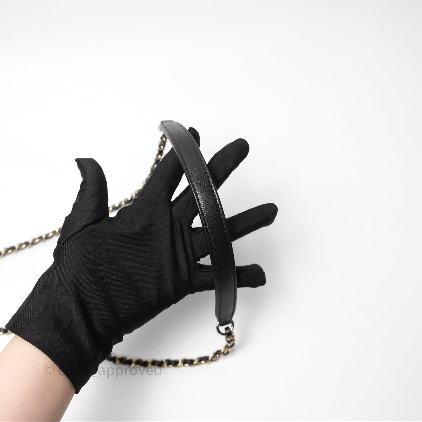 Chanel Mini Coco Handle Quilted Black Caviar Gold Hardware