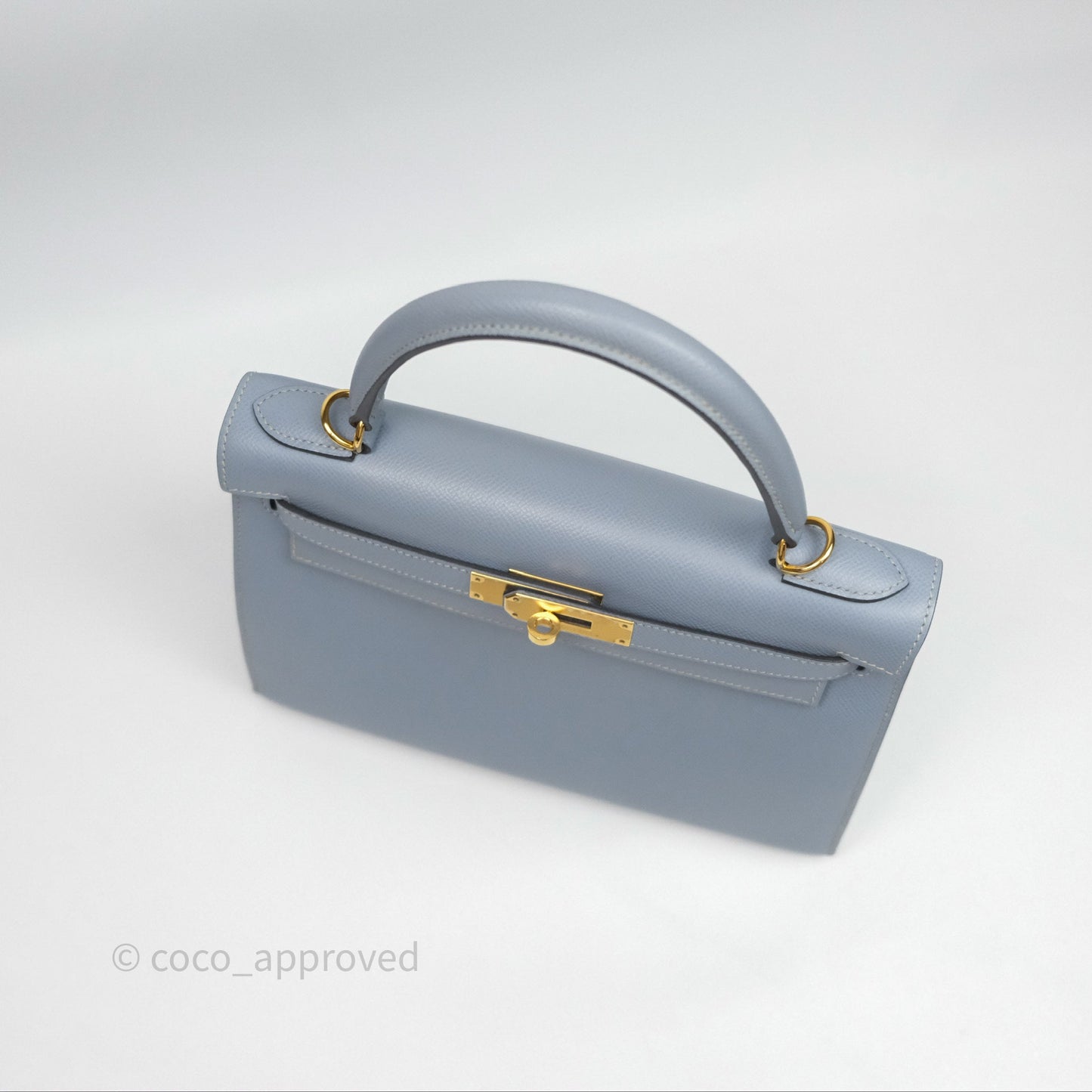 Hermès Kelly II 28 Sellier Bleu Lin J7 Epsom Gold Hardware
