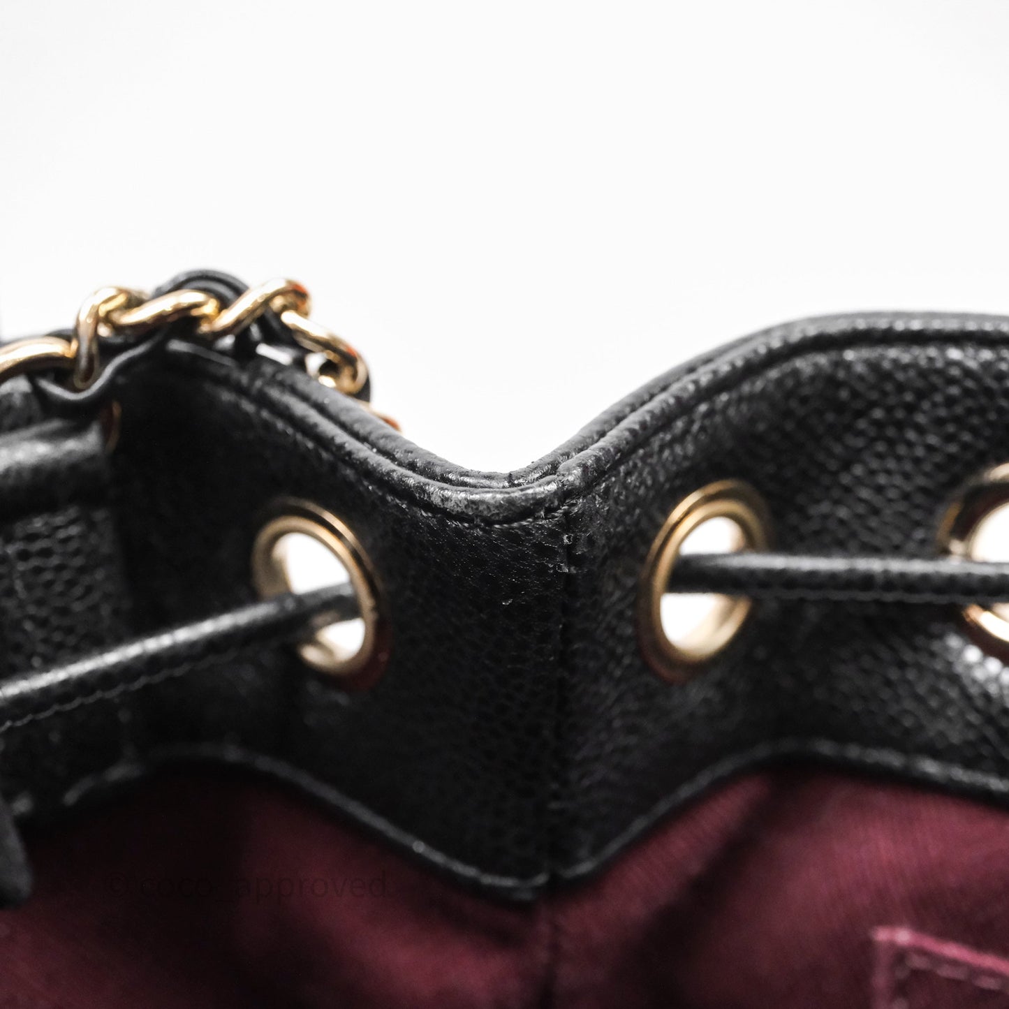 Chanel Business Affinity Drawstring Bucket Bag Black Caviar Gold Hardware