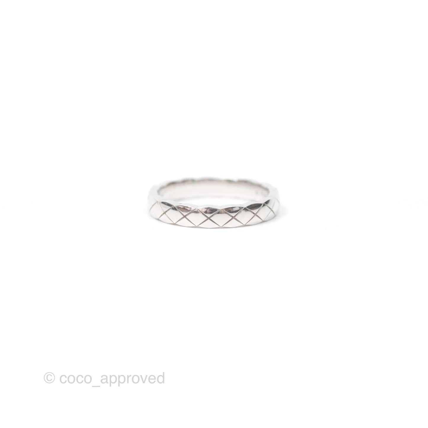 Chanel Coco Crush Ring 18K White Gold Mini Version Size 50