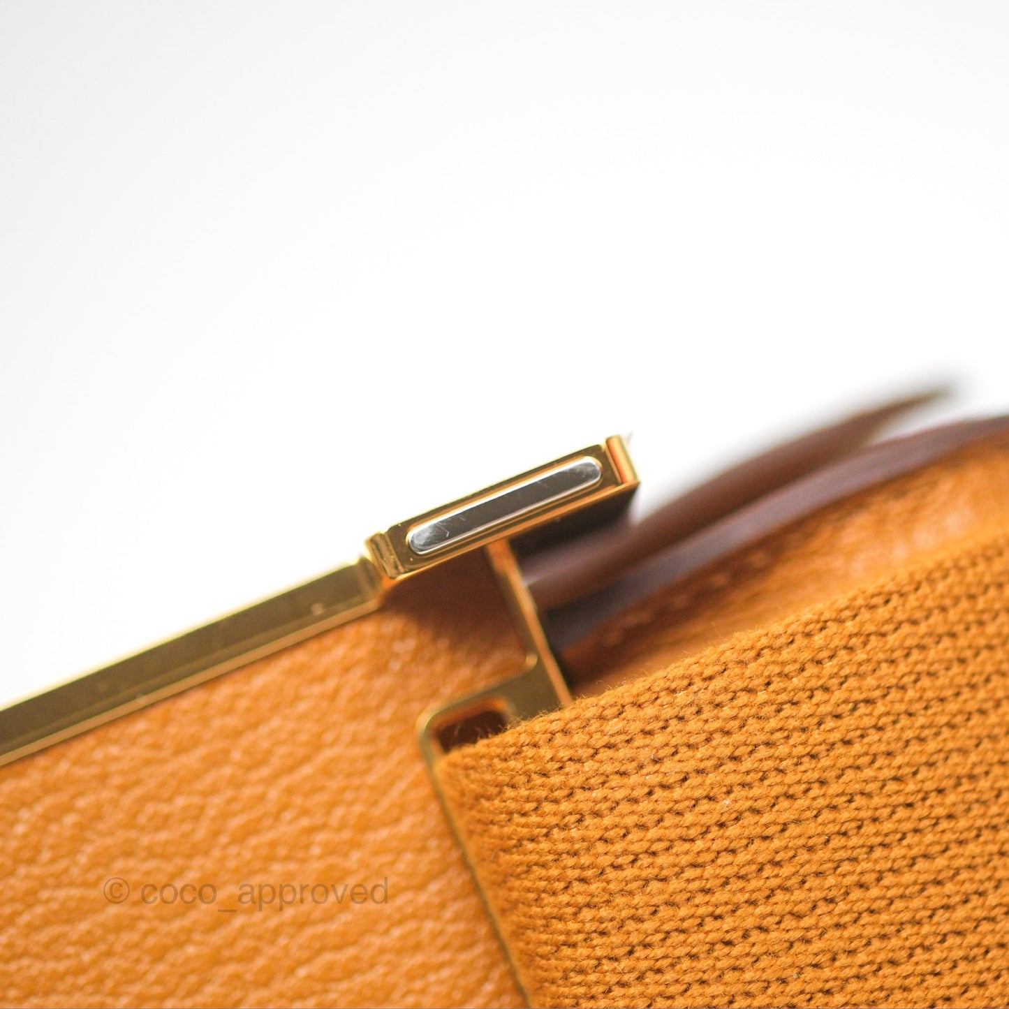 Hermès Geta Bag Caramel Chevre Mysore Gold Hardware