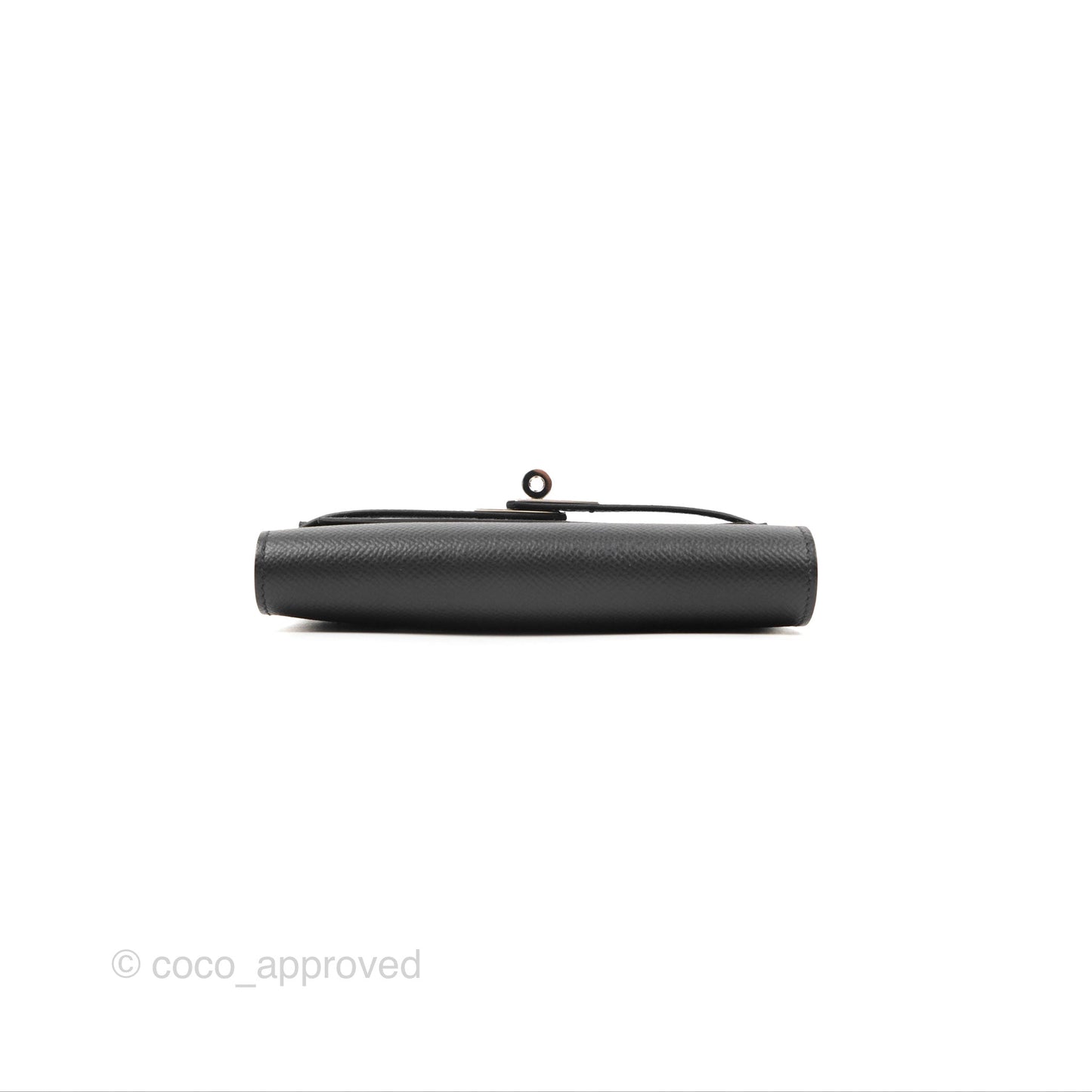 Hermès Small Kelly Wallet Black Epsom Palladium Hardware