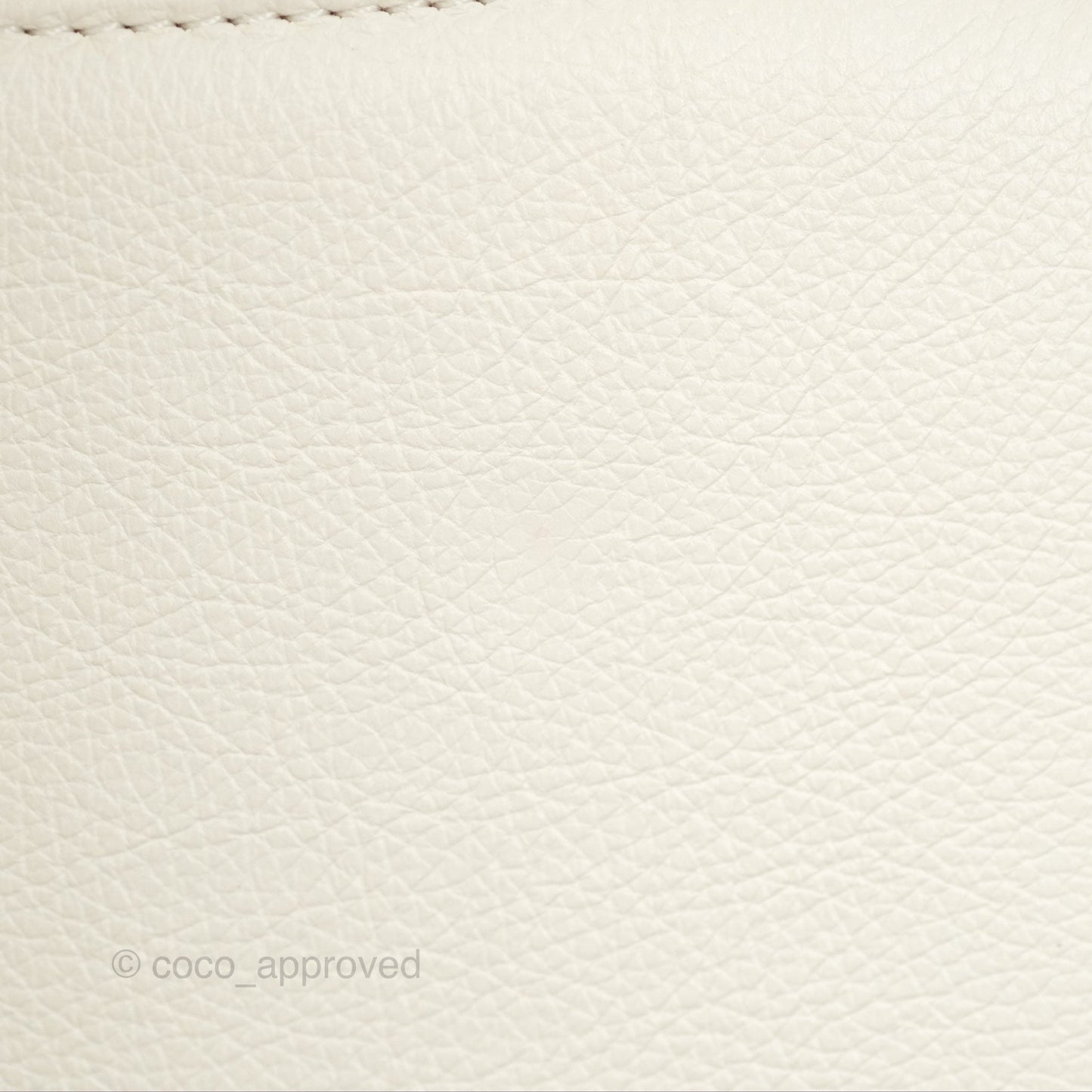 Chanel Quilted Label Click Flap Bag White Grained Calfskin Gold Hardware
