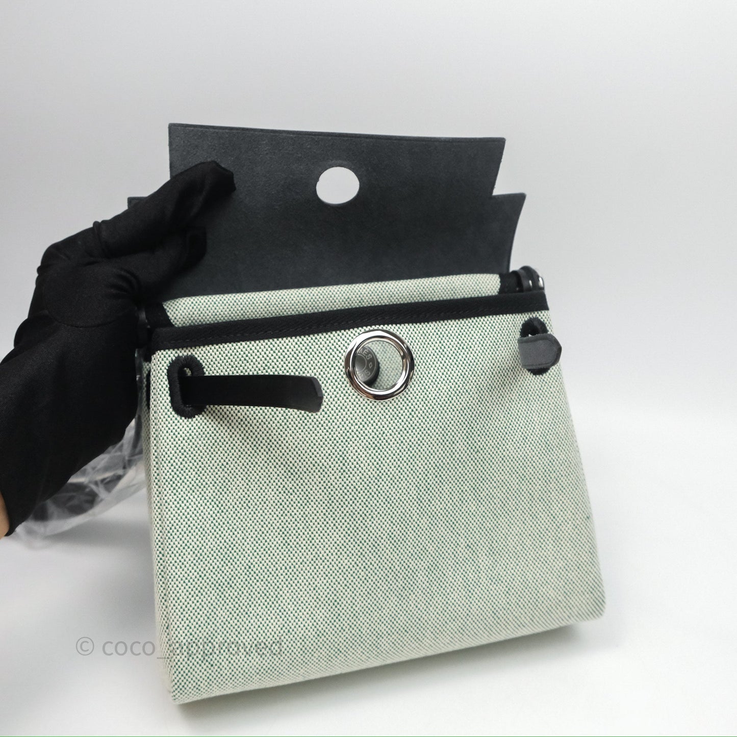 Hermès Herbag Zip 20 MinI Vert Moyen 65 Noir 89 Palladium Hardware