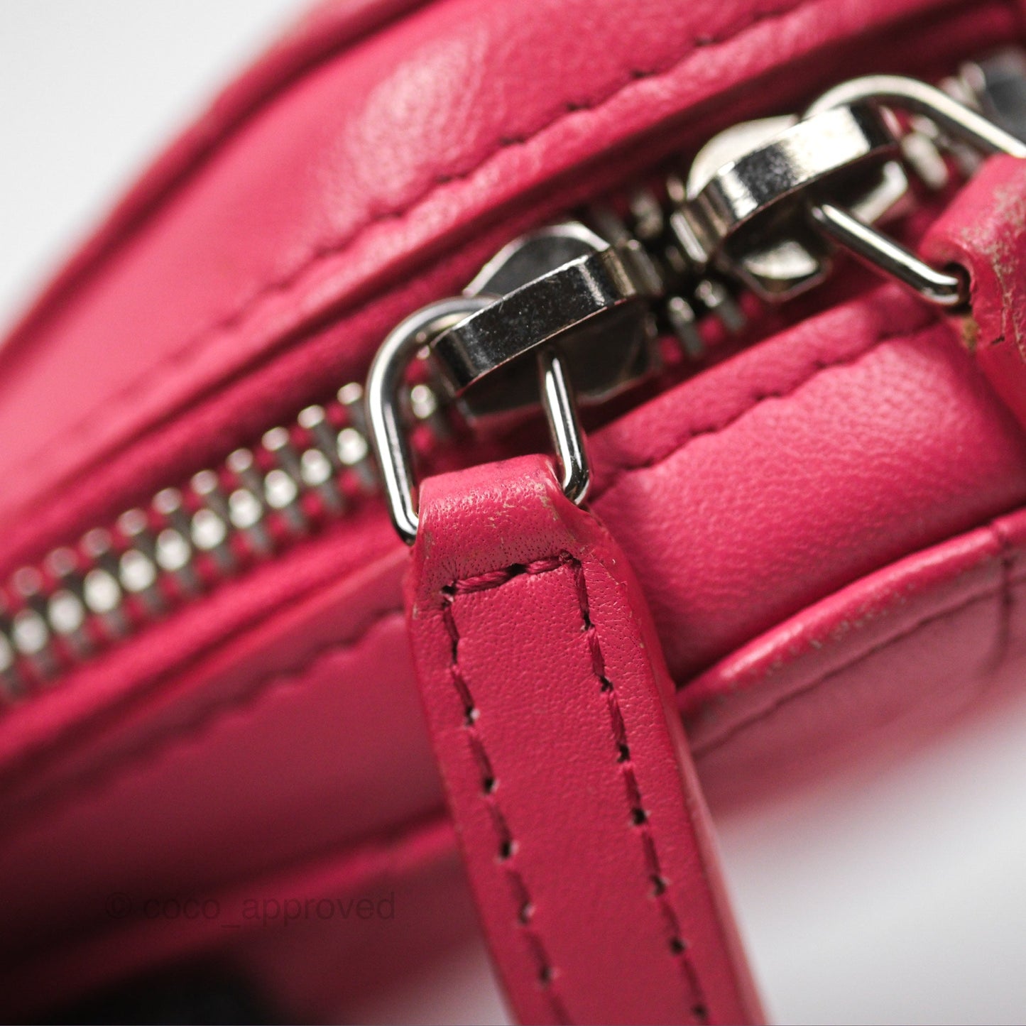Chanel Quilted Phone Holder Pink Lambskin Silver Hardware