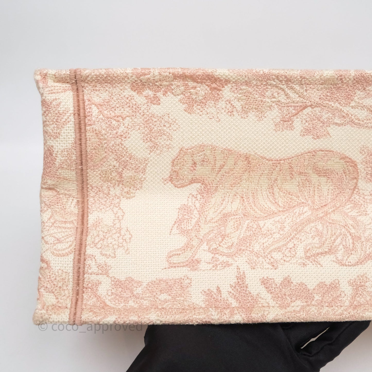Christian Dior Medium Book Tote Ecru and Pink Toile de Jouy Embroidery