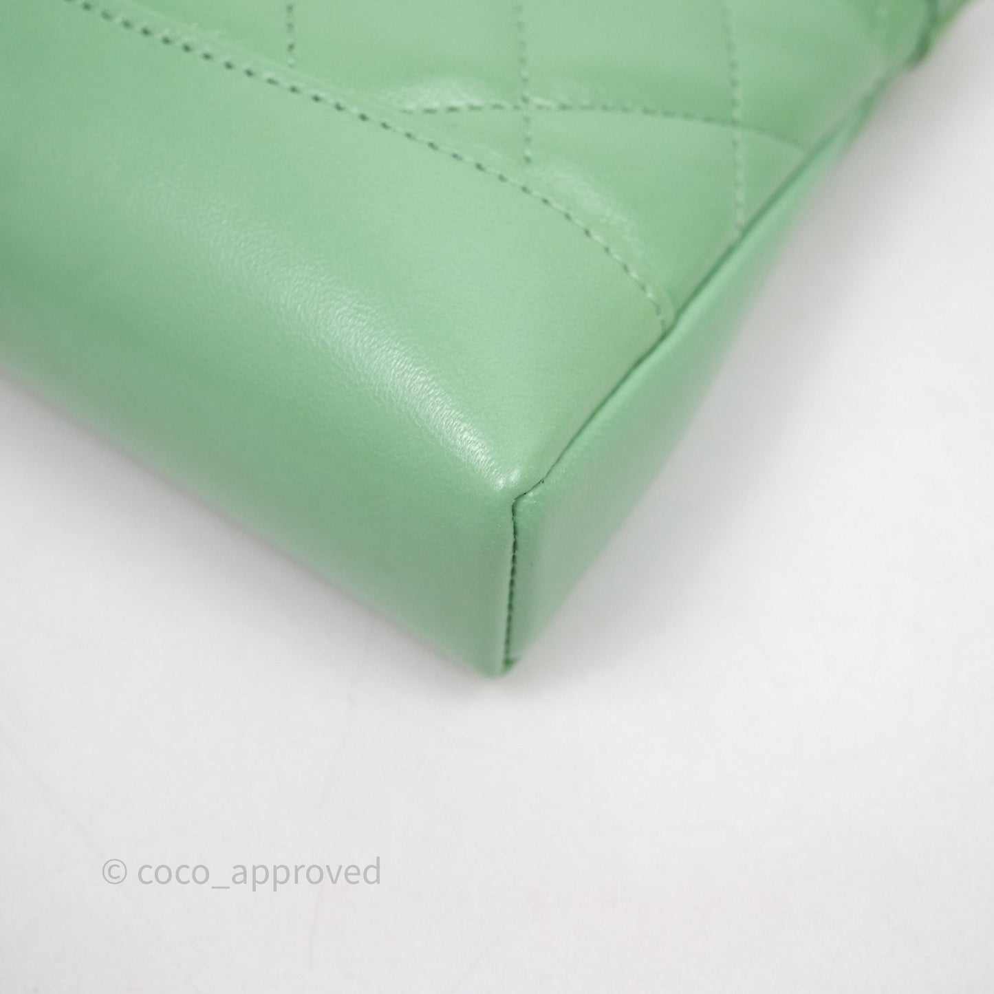 Chanel Nano 31 Green Shiny Lambskin Gold Hardware