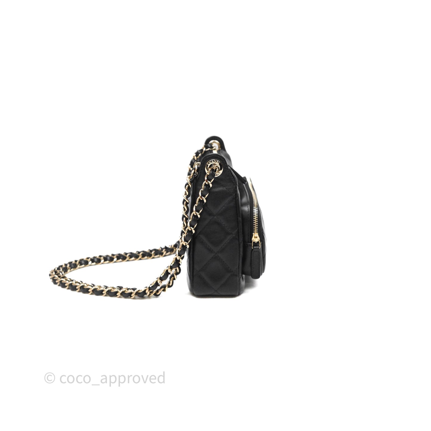 Chanel Camera Bag Black Lambskin Gold Hardware 25C