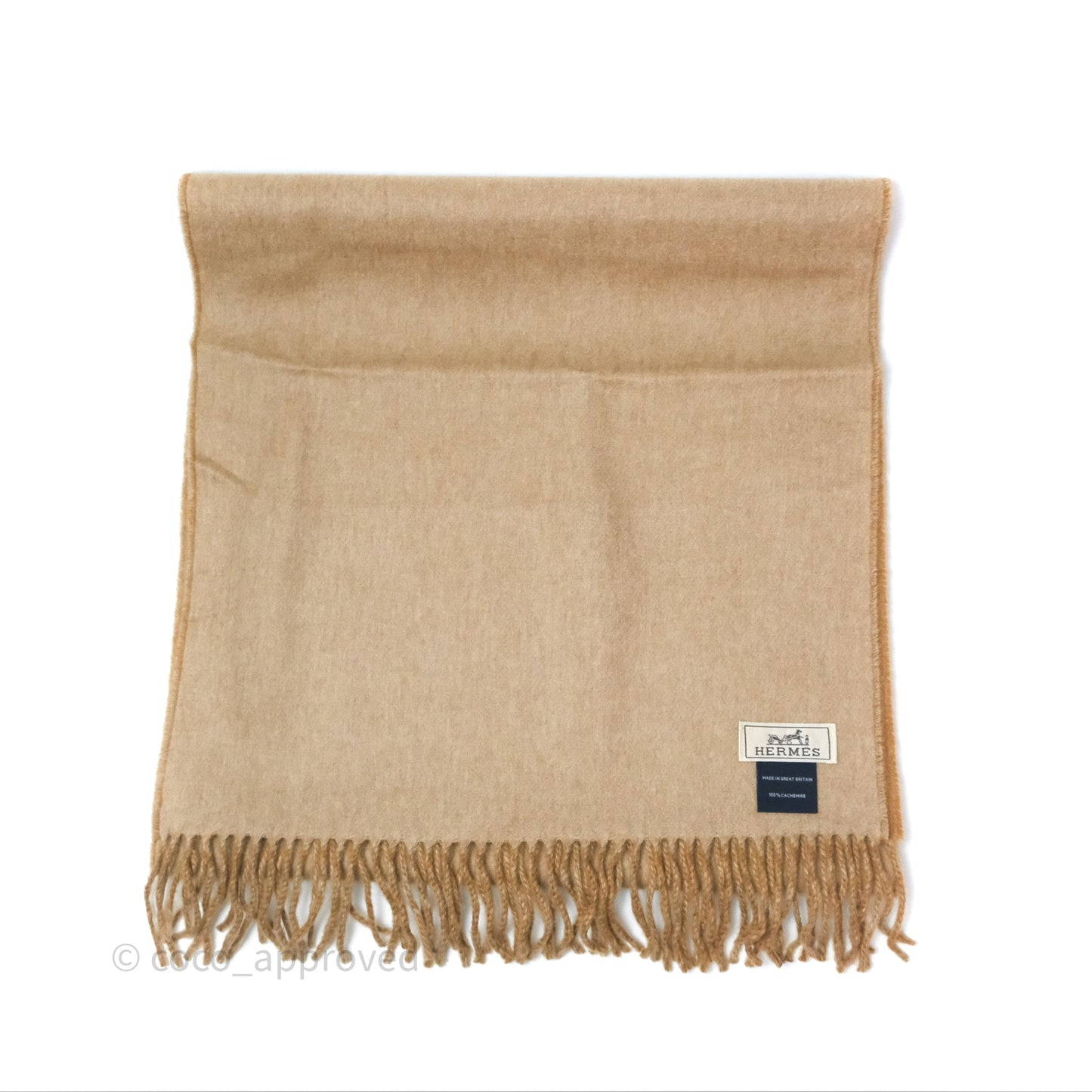 Hermès Cashmere Recto-Verso Scarf Camel/Bei
