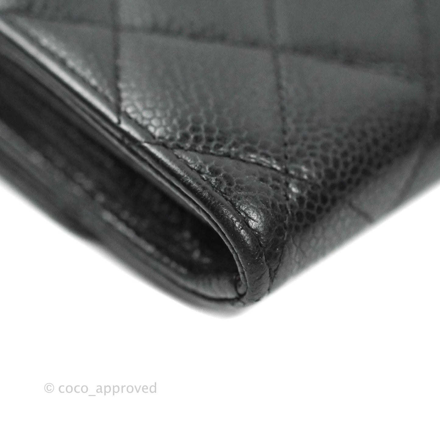 Chanel Quilted Long Wallet Black Caviar Gold Hardware