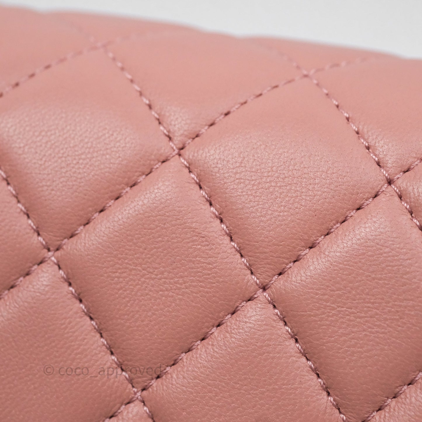 Chanel Mini Rectangular Pearl Crush Dusty Pink Lambskin Aged Gold Hardware