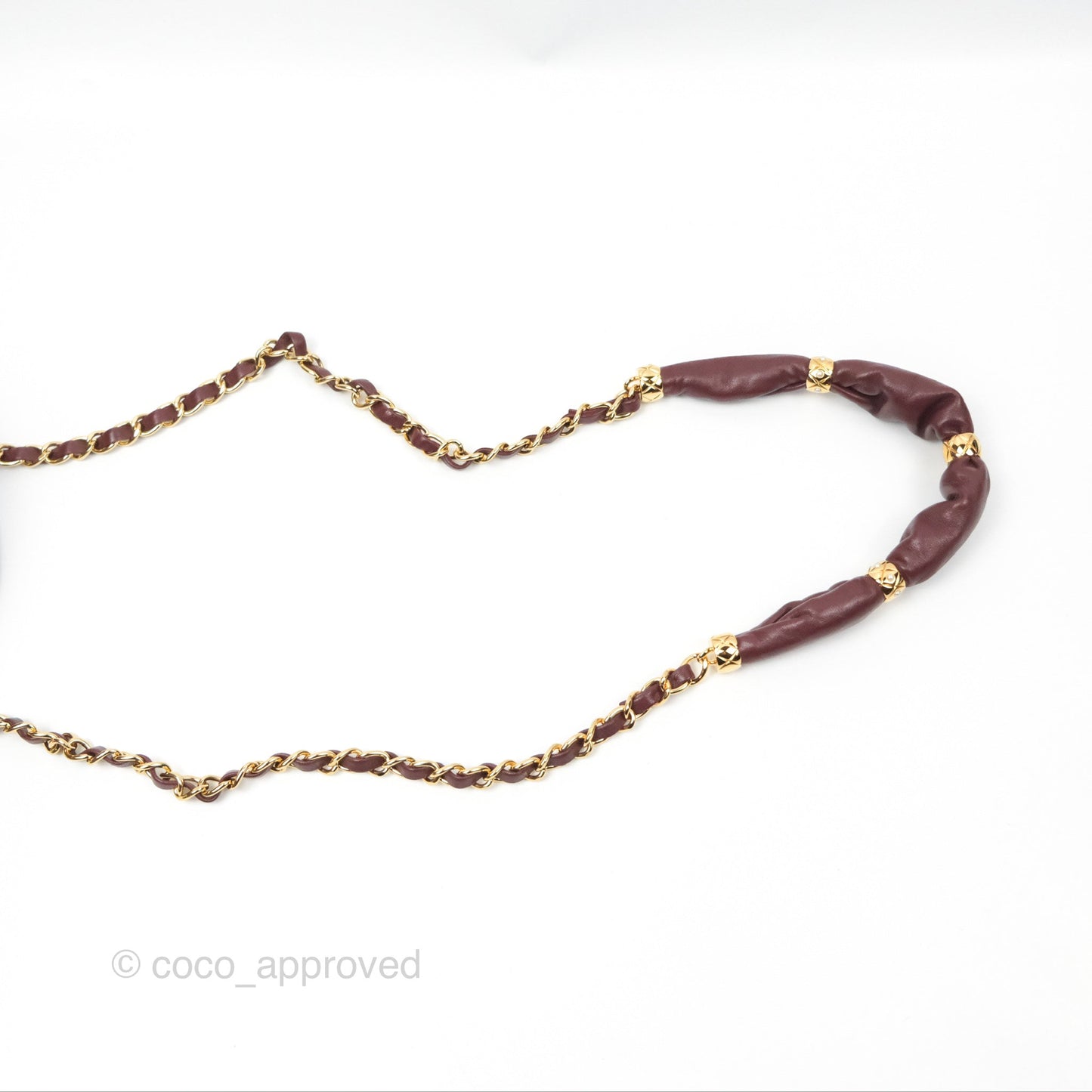 Chanel Mini Bucket Bag with Fluffy Chain Burgundy Lambskin Gold Hardware