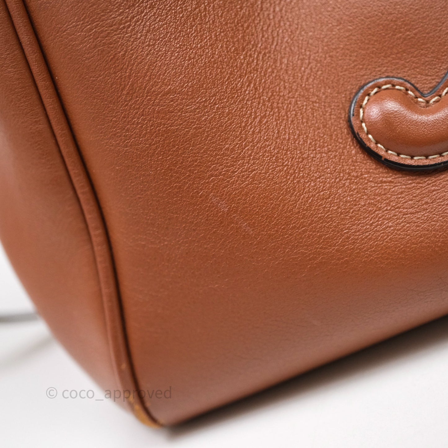 Celine Drawstring Cabas Tote Bag Triomphe in Grained Calfskin Tan