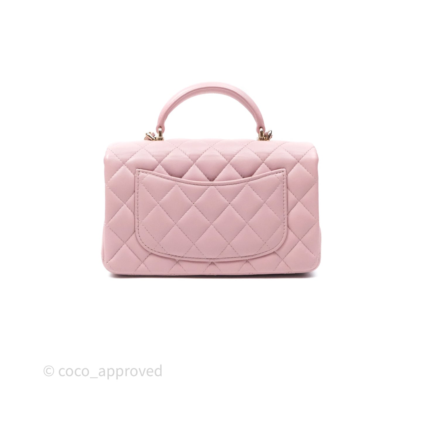 Chanel Top Handle Mini Rectangular Flap Lilac Pink Lambskin Gold Hardware