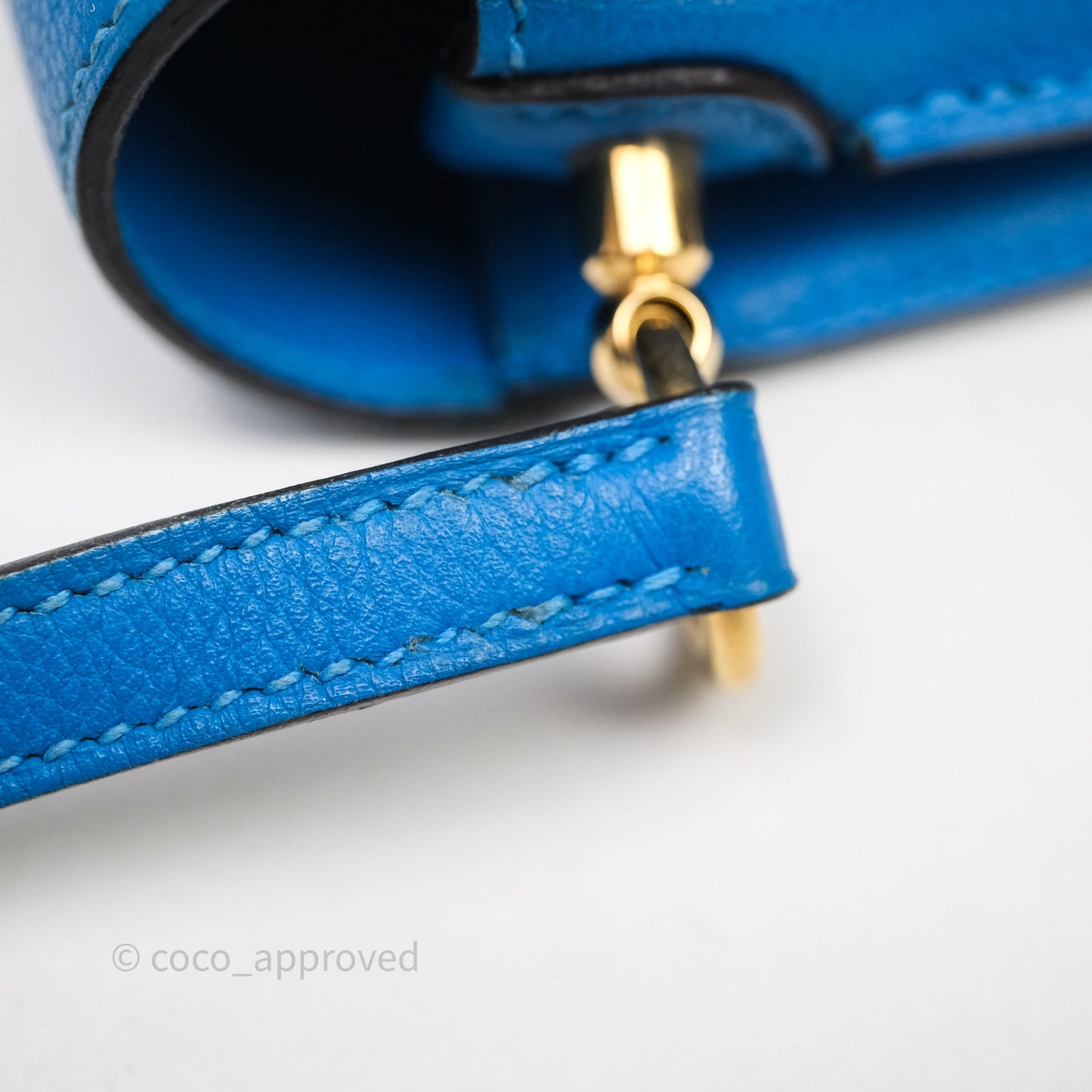 Hermès Roulis Mini 18 Bleu Zanzibar B3 Evercolor Gold Hardware