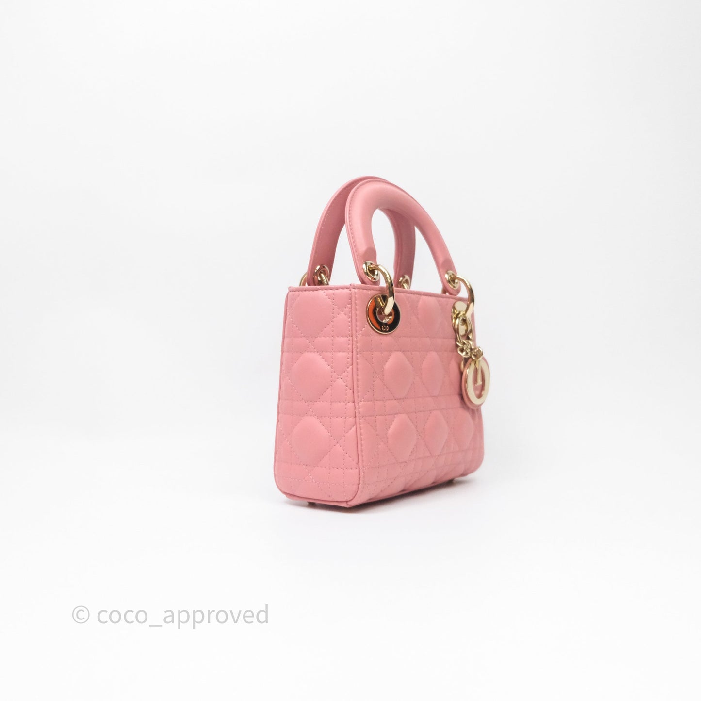 Christian Dior Mini Lady Dior My ABCDior Bag Pink Cannage Lambskin Gold Haardware