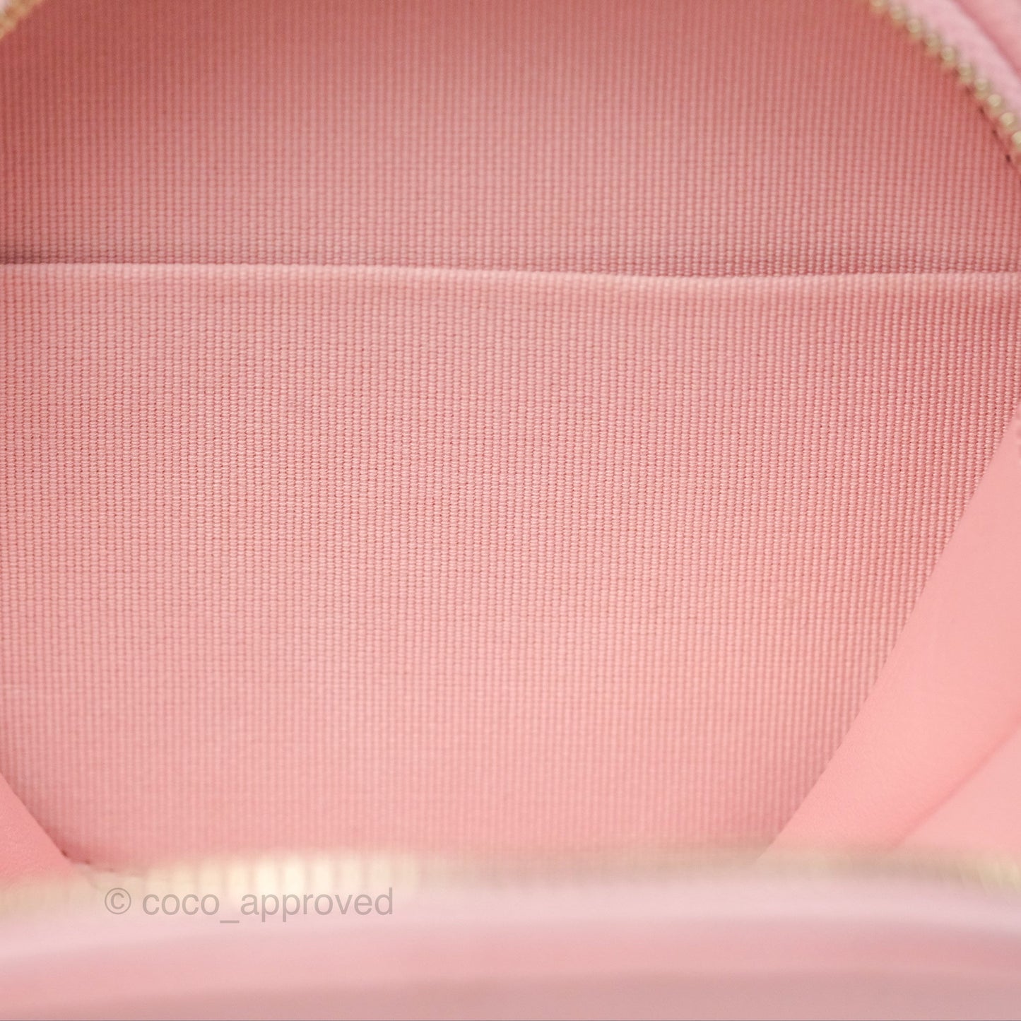 Chanel Mini Round Vanity Bag Handle With Care Pink Caviar 22C