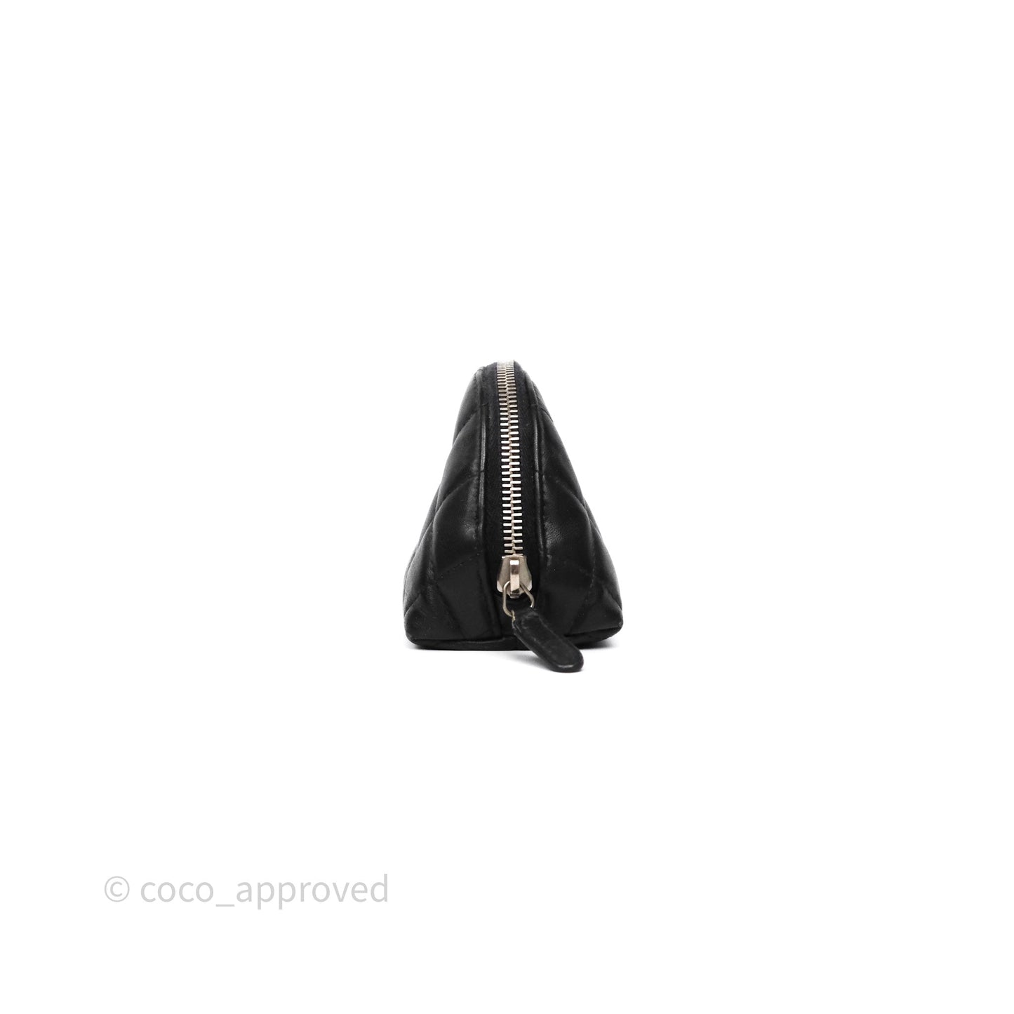 Chanel Cosmetic Case Black Calfskin Silver Hardware