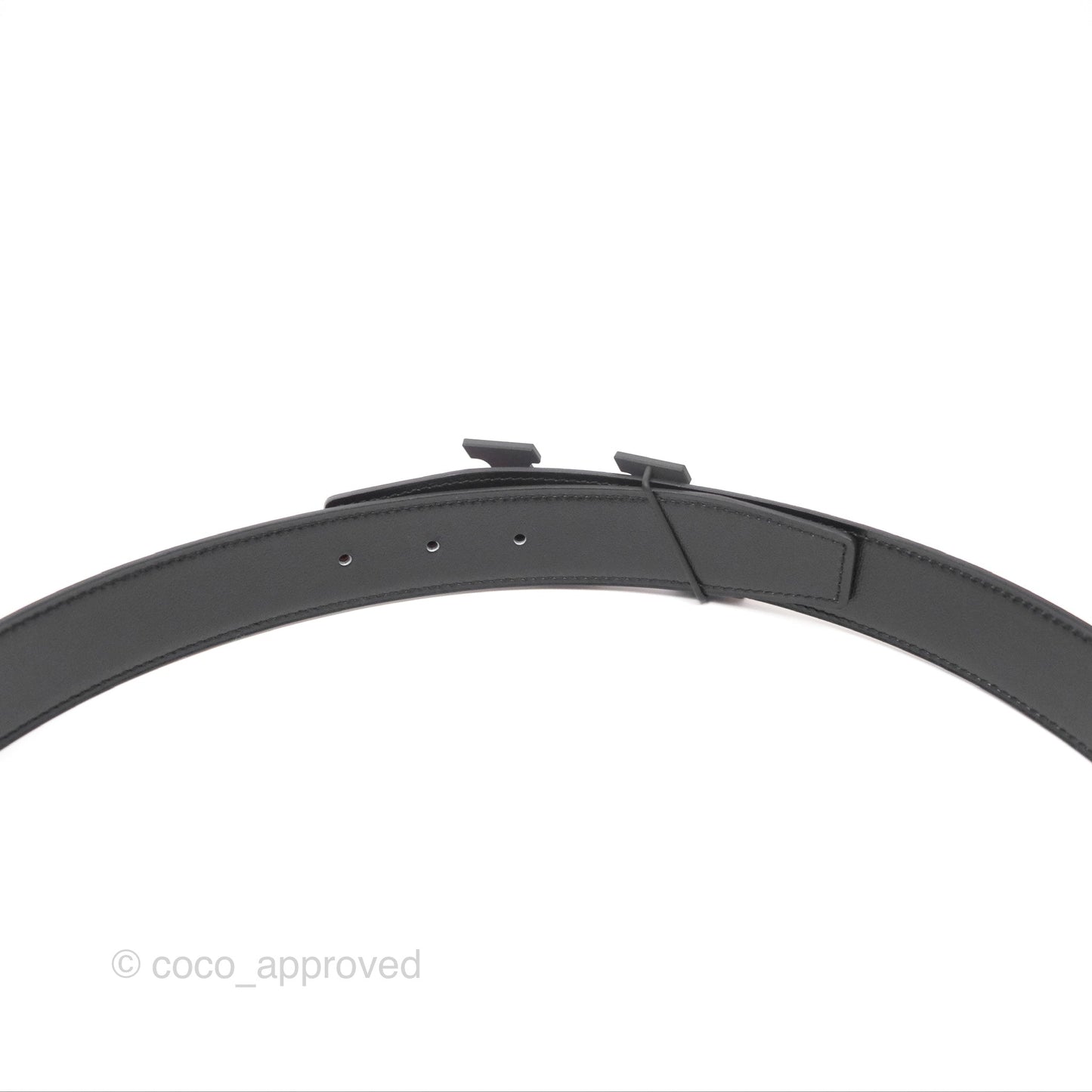 Hermès H Speed Belt Buckle & Reversible Leather Strap Black Silver Hardware 32mm
