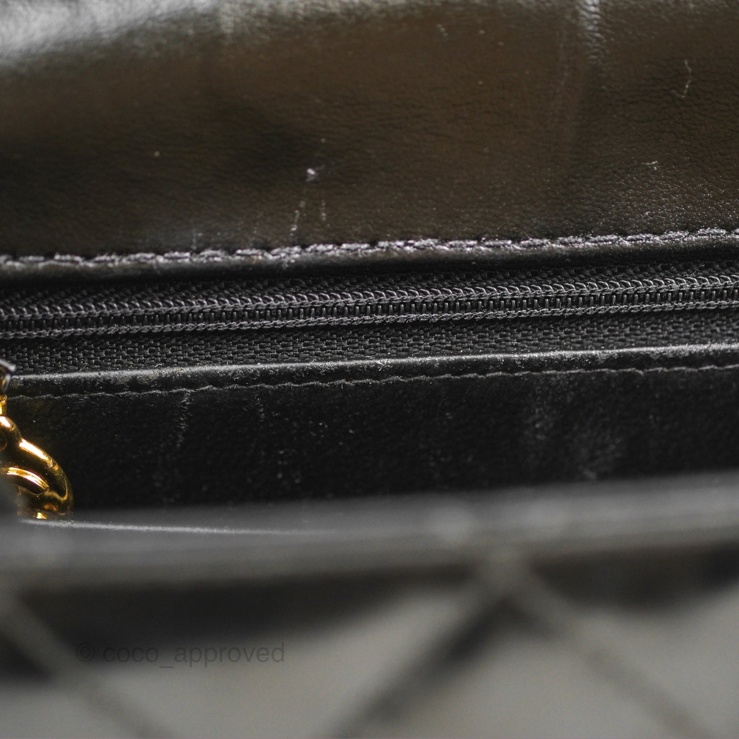 Chanel Vintage Flap Shoulder Bag Black Patent 24K Gold Hardware