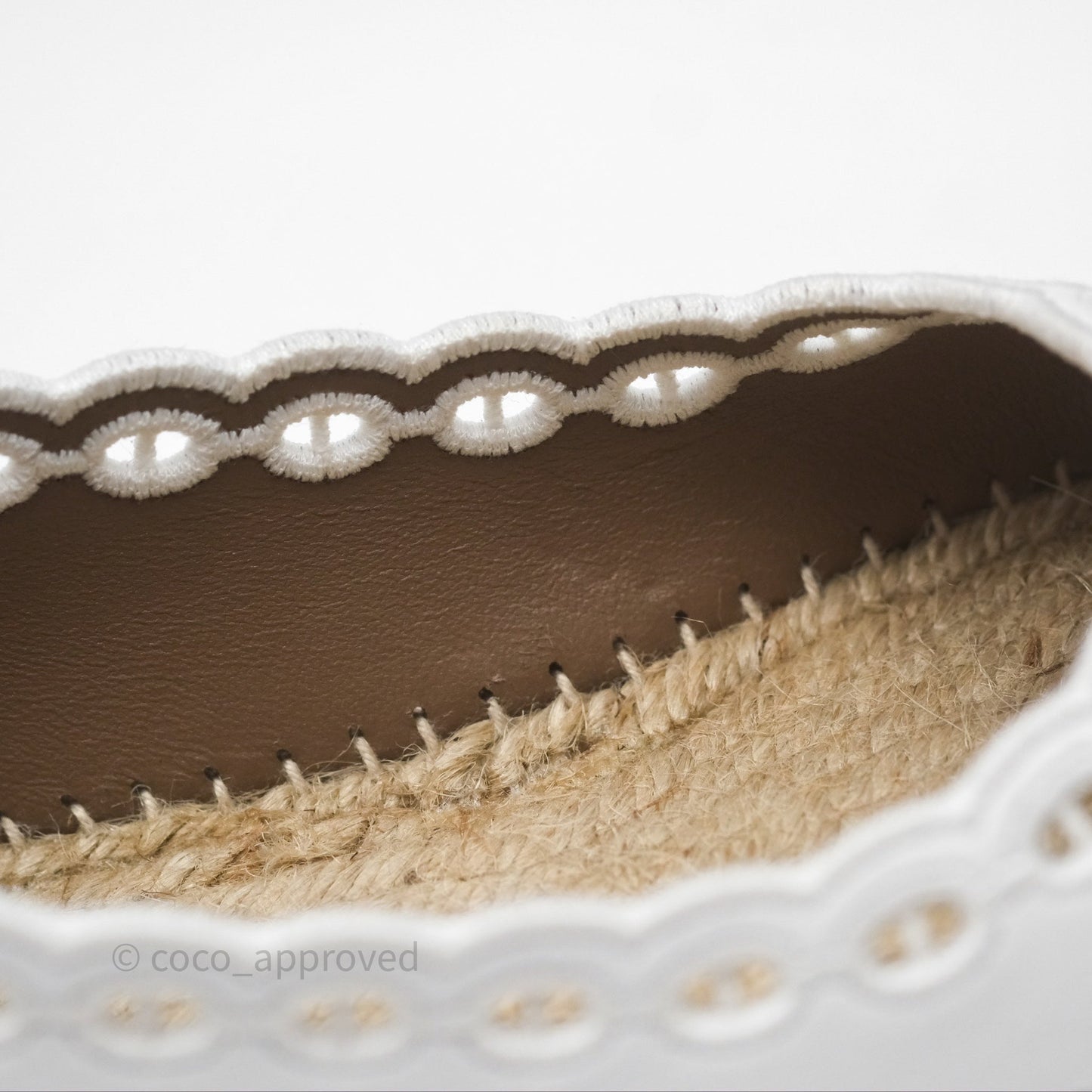 Hermès Guapa Espadrille Blanc Calfskin Size 37