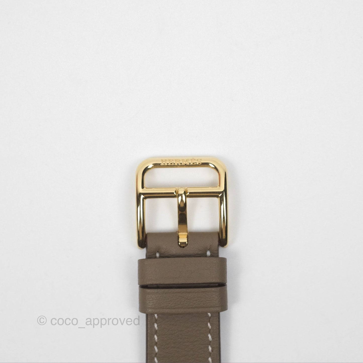Hermes Heure H Watch Small Swift Etoupe Gold Hardware
