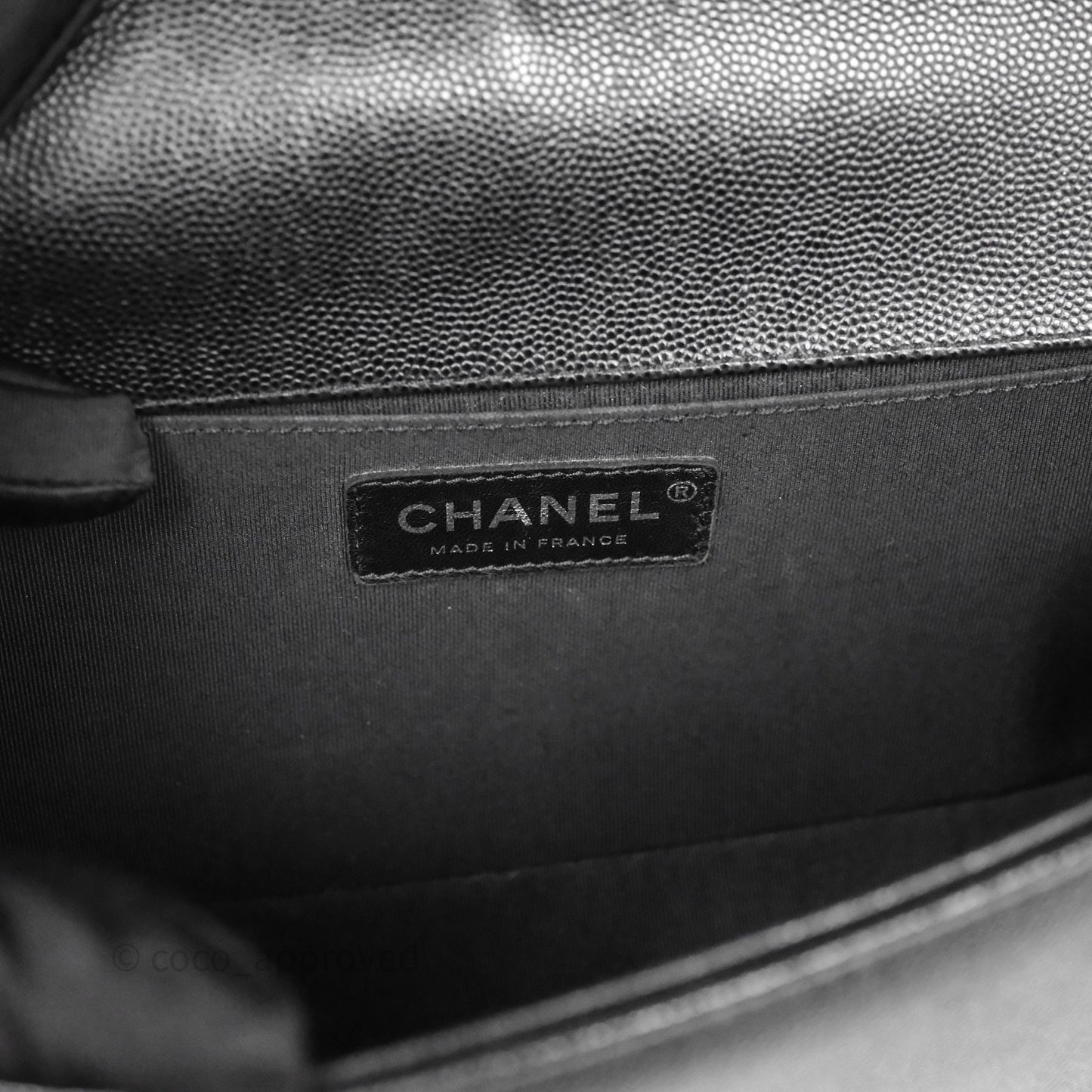 Chanel Medium Boy Quilted Black Caviar Ruthenium Hardware
