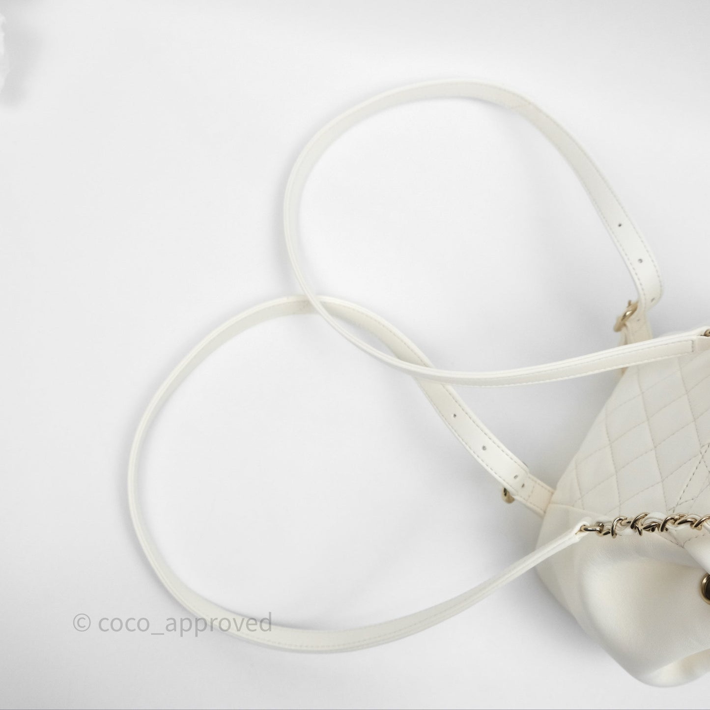 Chanel Quilted Small Duma Drawstring Backpack White Calfskin Gold Hardware