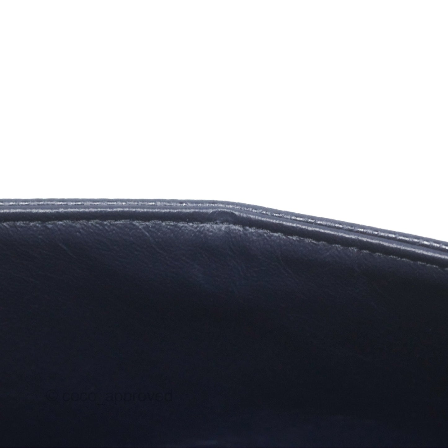 Chanel Classic M/L Medium Flap Quilted French Navy Caviar Aged Gold Hardware