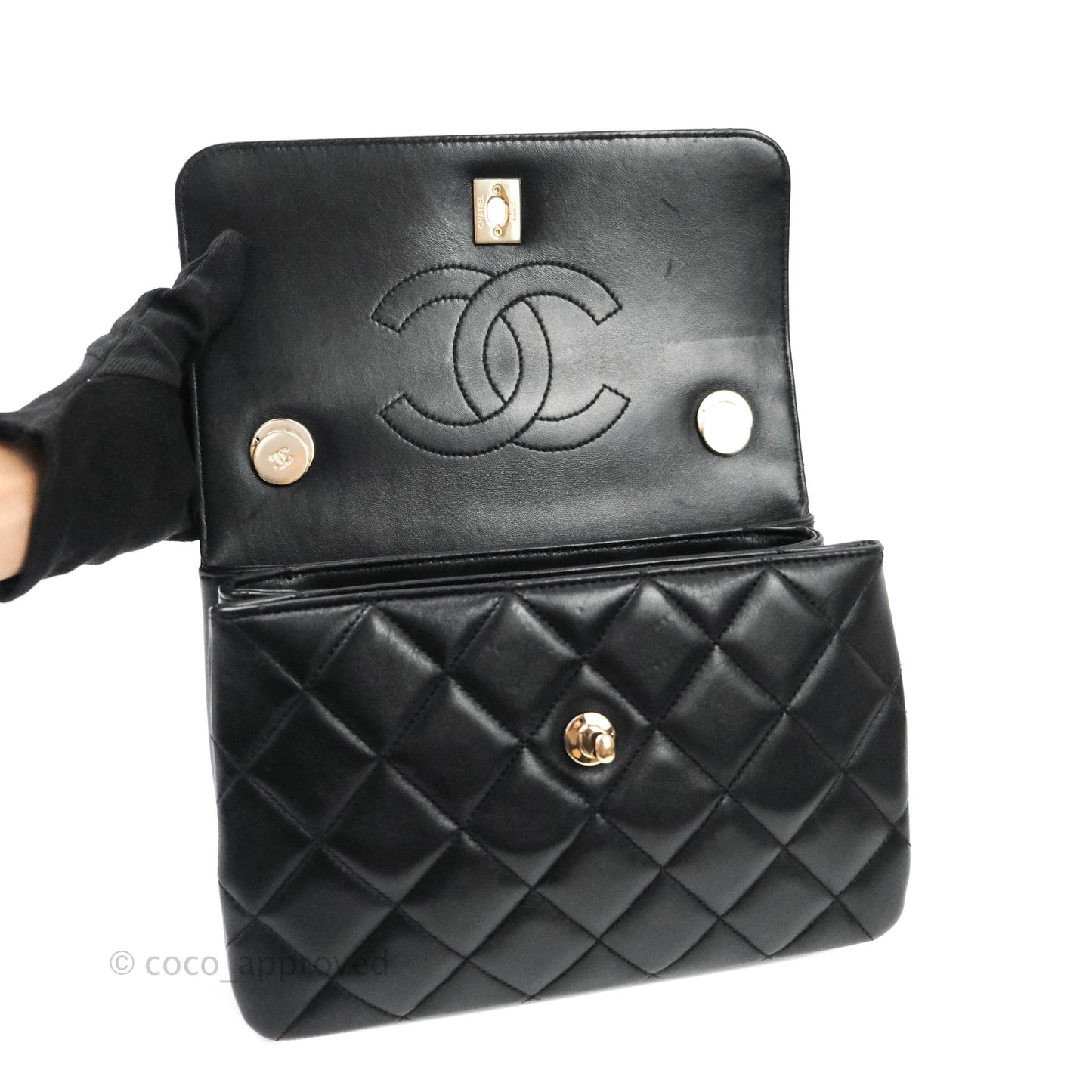 Chanel Trendy CC Small Black Lambskin Gold Hardware