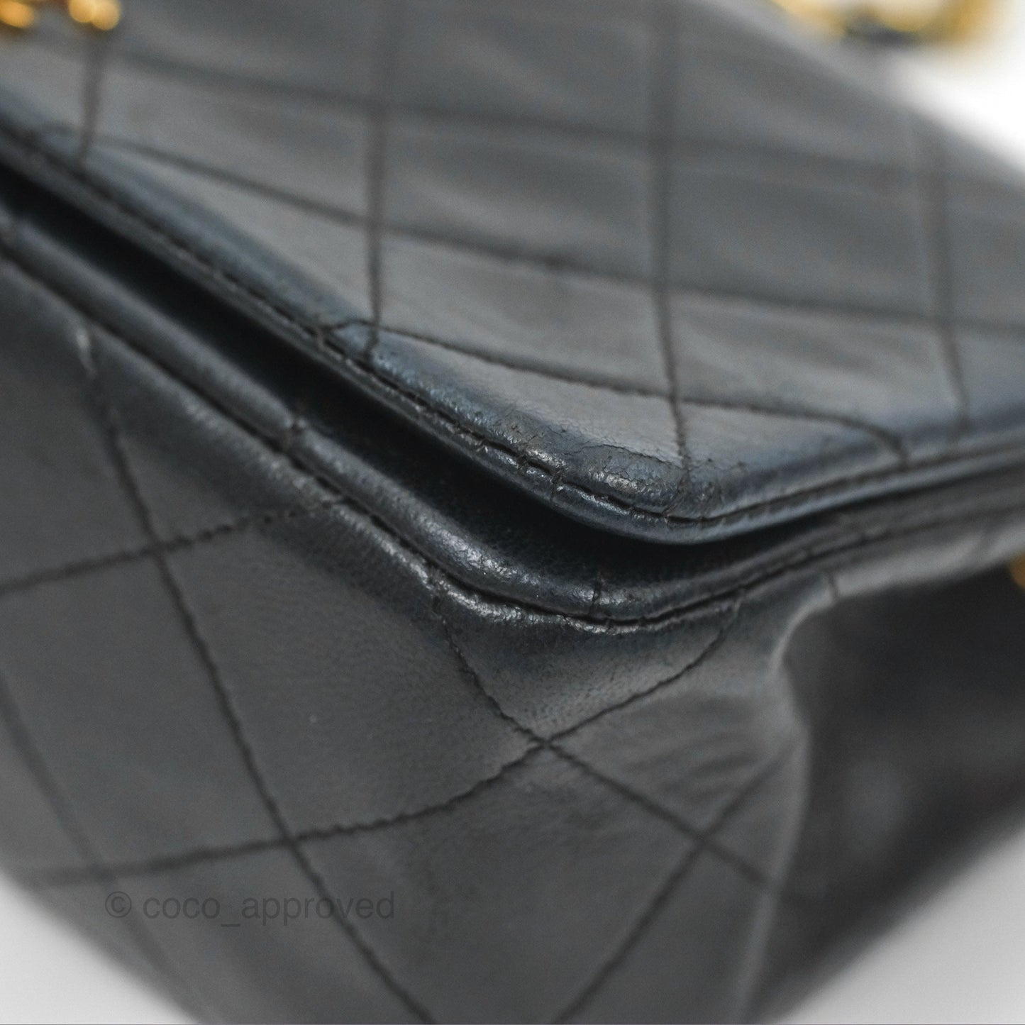 Chanel Vintage Mini Single Full Flap Bag Black Lambskin 24K Gold Hardware