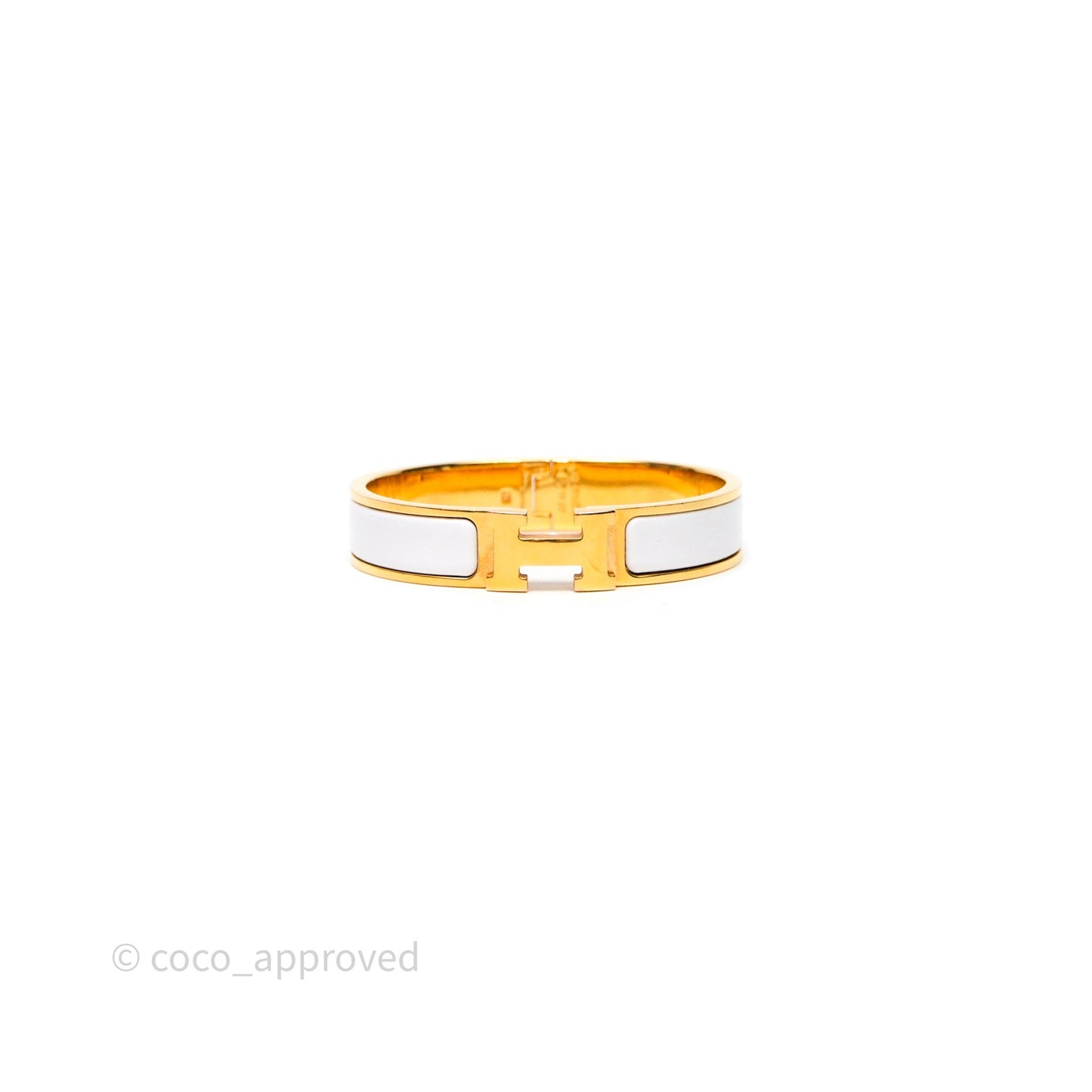 Hermès Clic H Bracelet White Gold Hardware PM