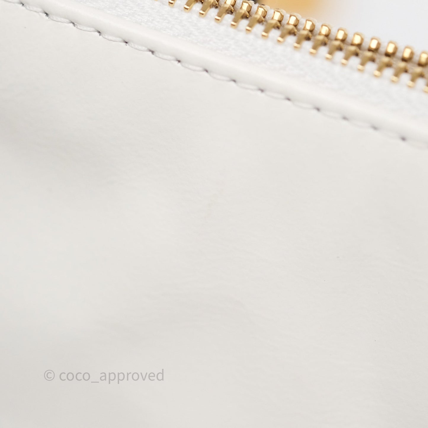 Chanel 22 Small White Aged Calfskin Black Logo Aged Gold Hardware