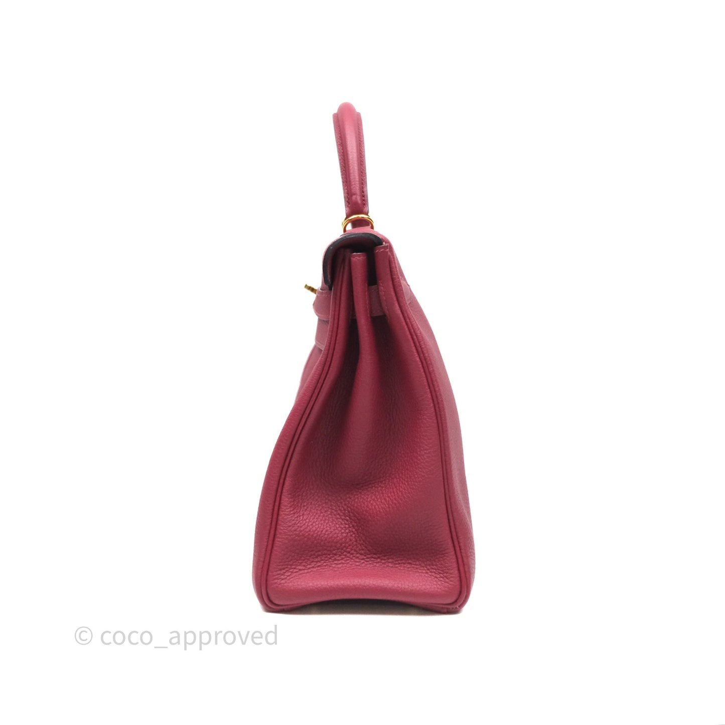 Hermès Kelly 32 Retourne Rouge Grenat K1 Togo Gold Hardware