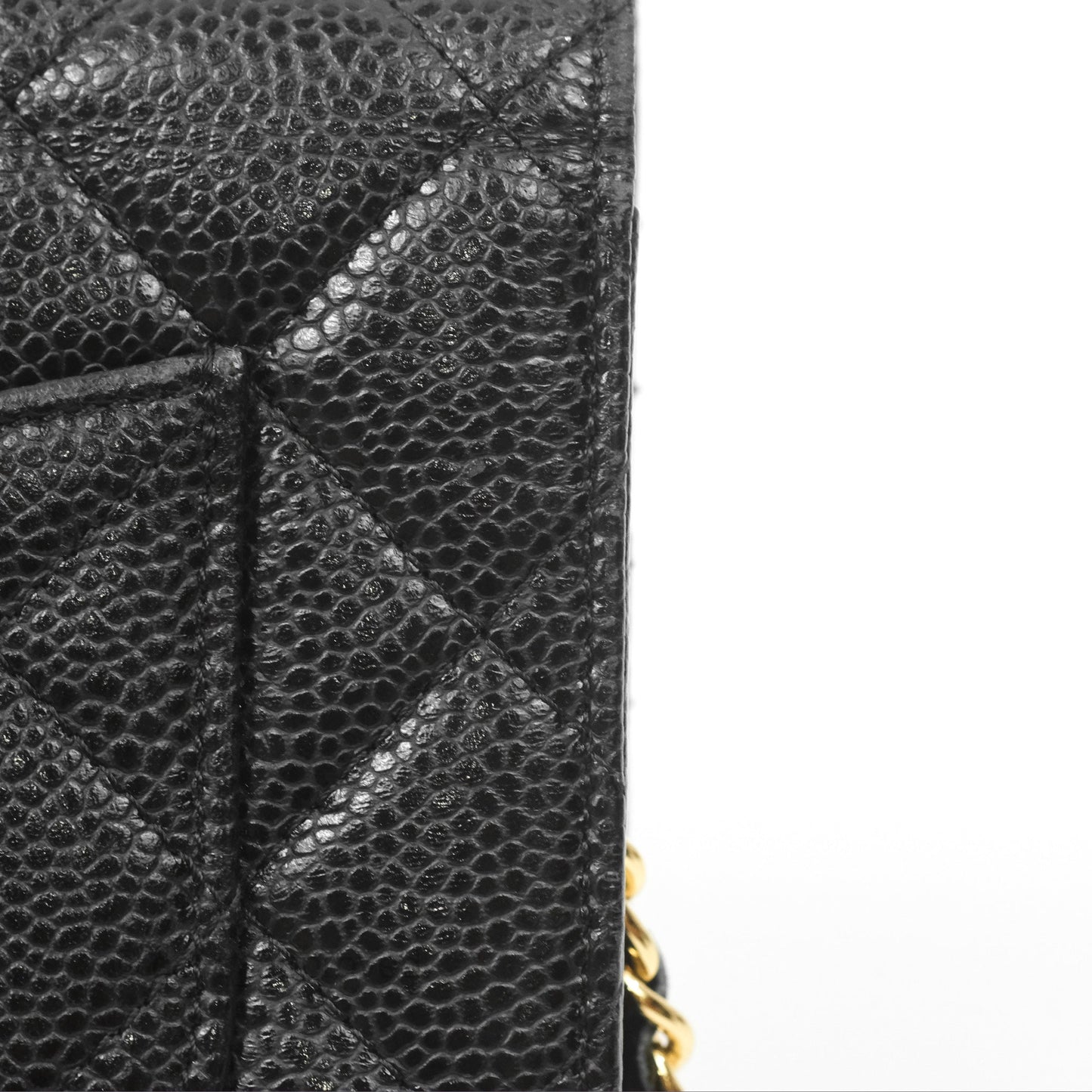 Chanel Quilted Classic Wallet On Chain WOC Black Caviar Gold Hardware