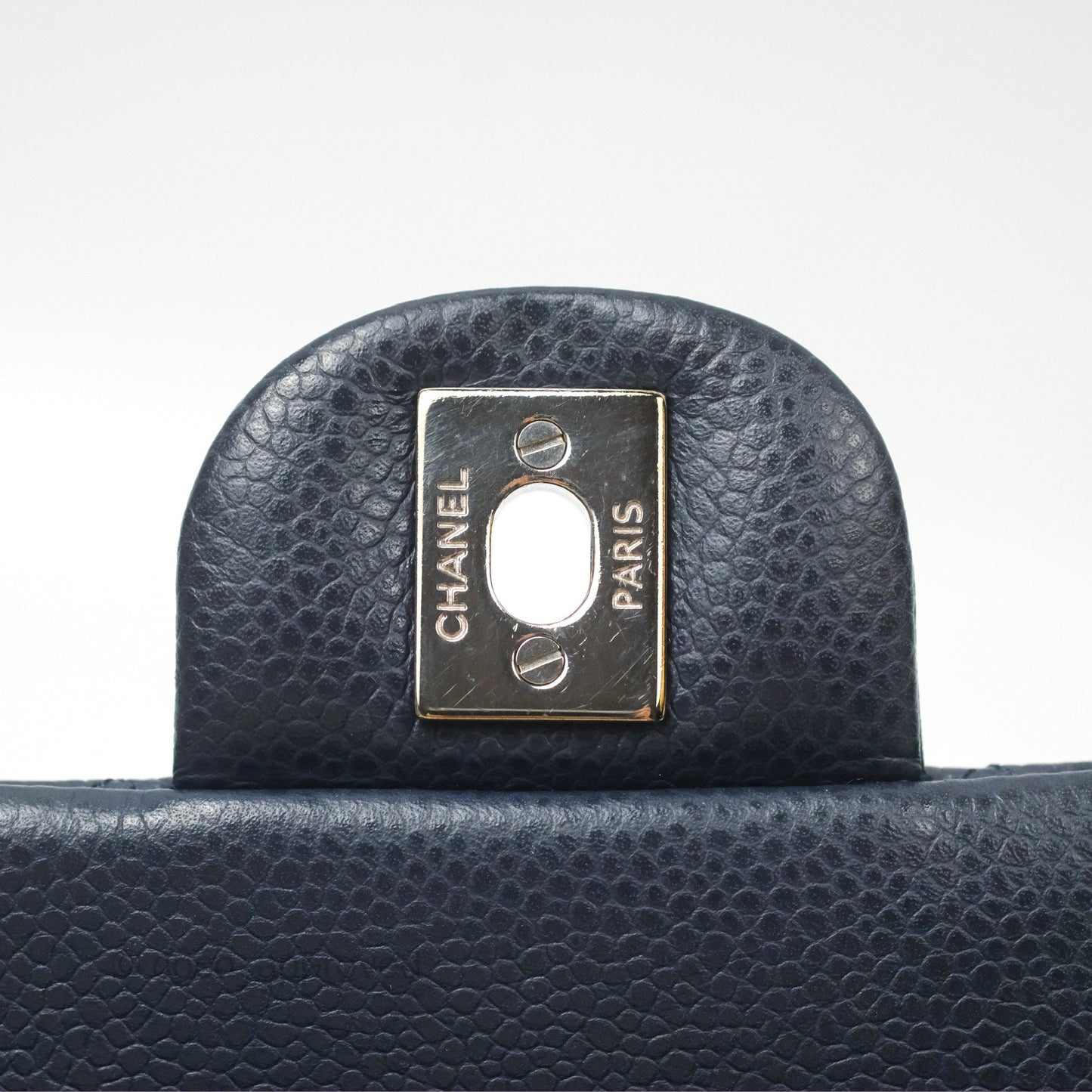 Chanel Quilted Mini Rectangular Flap Navy Caviar Silver Hardware
