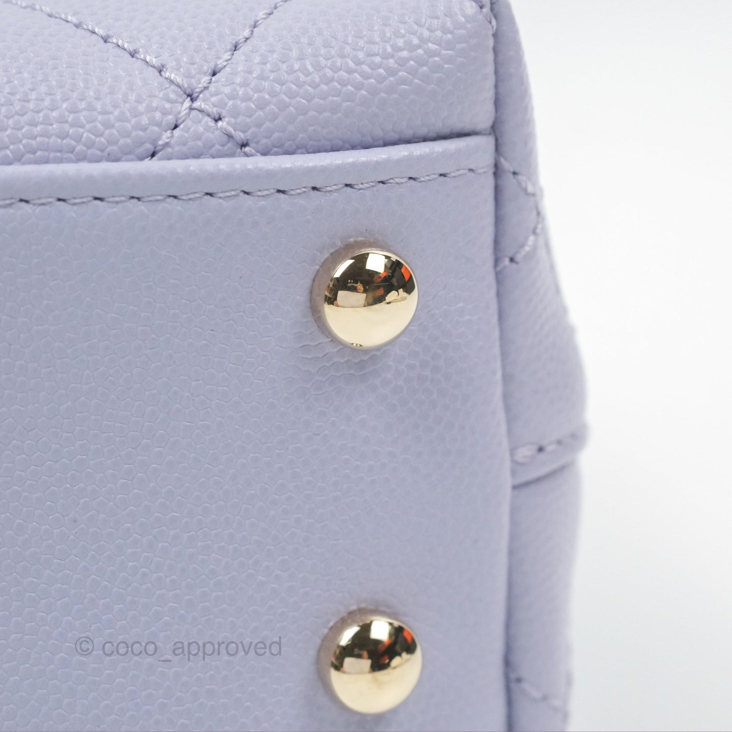 Chanel Small Coco Handle Lilac Caviar Gold Hardware