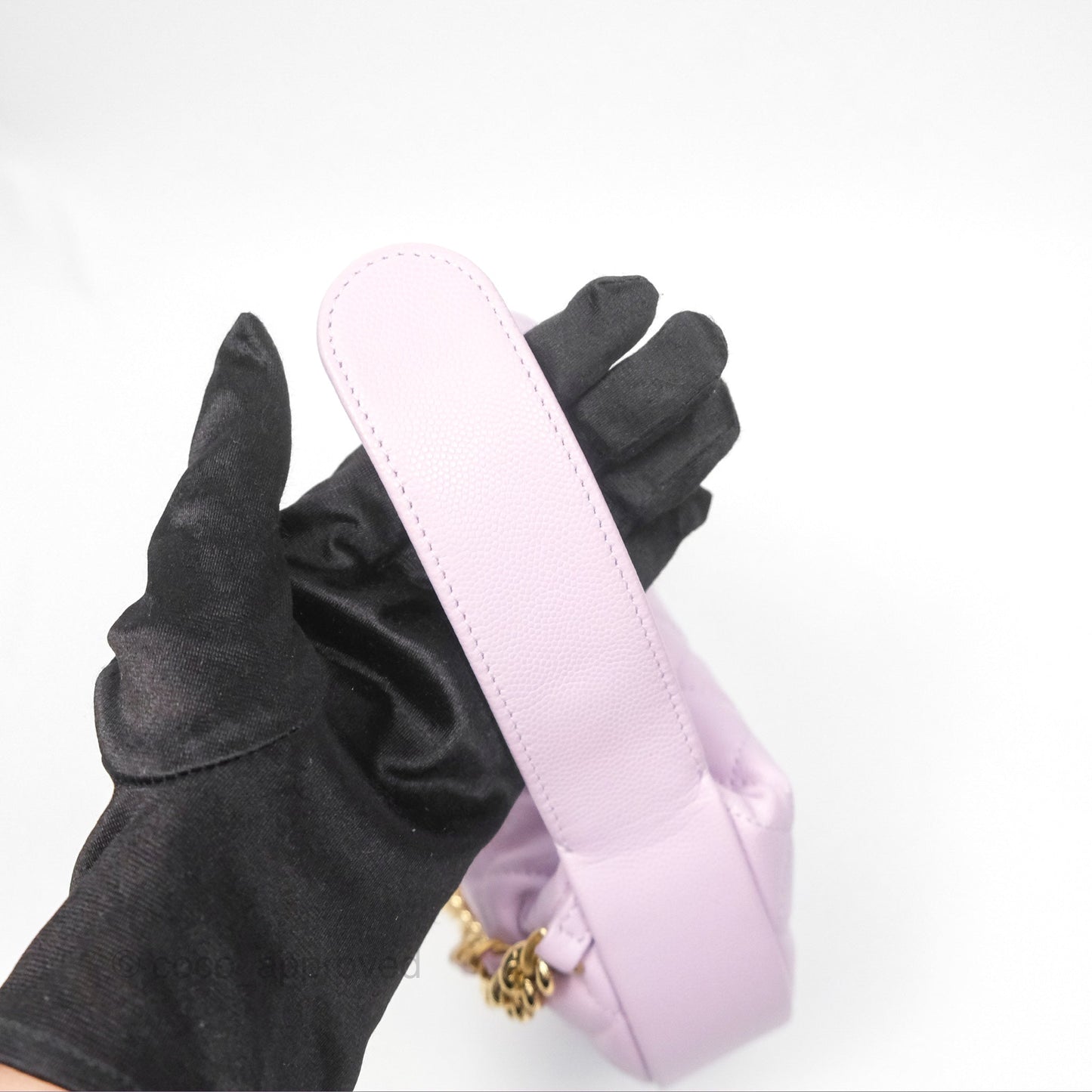 Chanel Bow Hobo Pouch Lilac Caviar Gold Hardware 24S